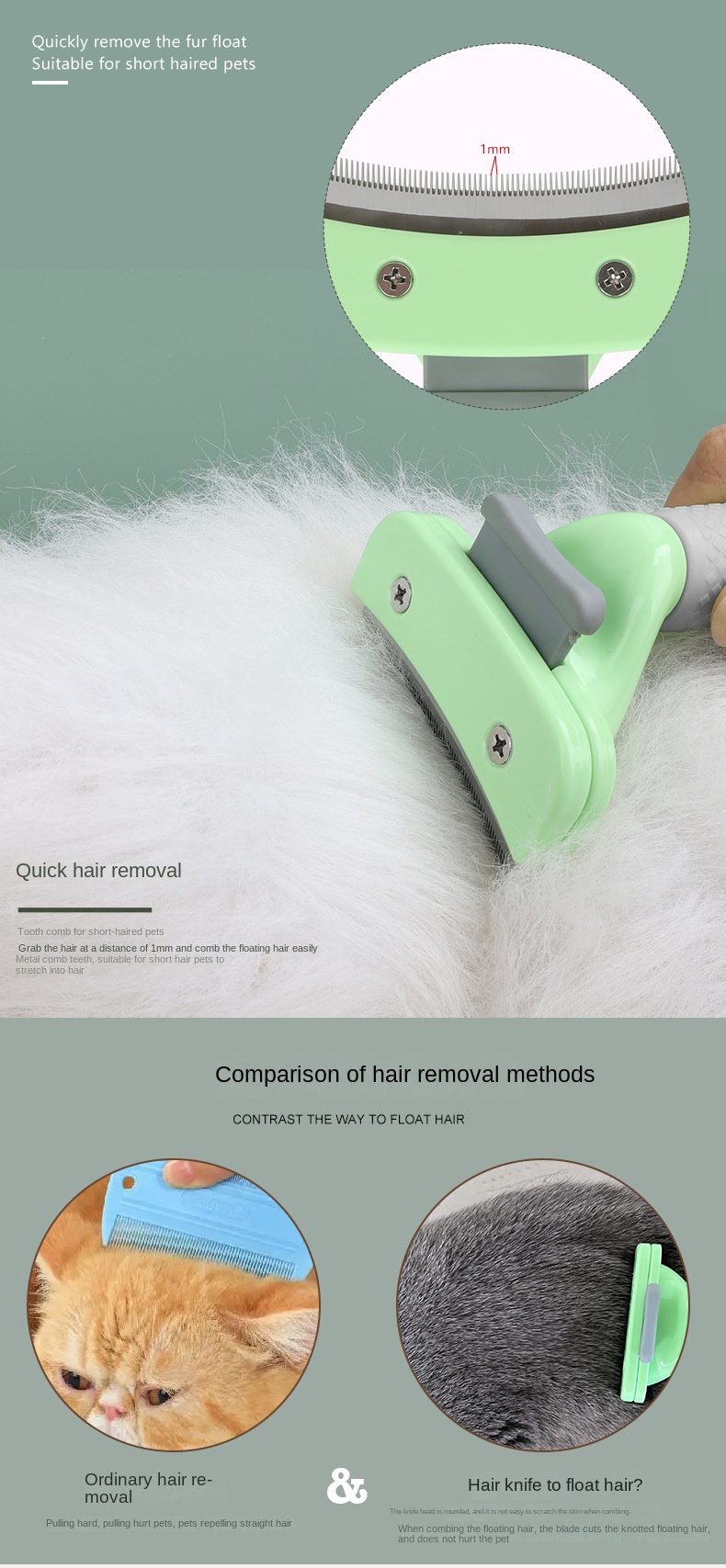 Furmins for Cat Dog Pet Detachable Clipper Attachment Pet Trimmer Removal Clipper Tools Combs Pet Hair Remover for Puppy Dog