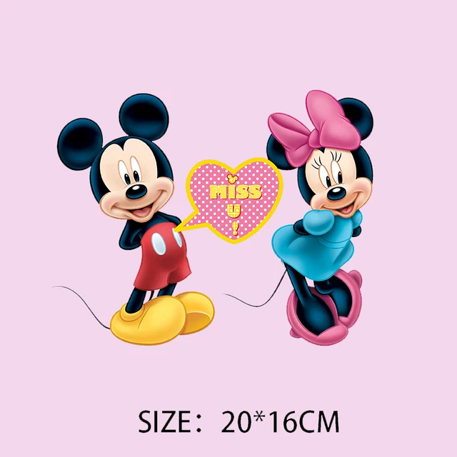 Mickey Minnie Mouse Iron on Clothing Sticker Women Cartoon Patches Daisy  Donald Duck Hot Transfer Sticker