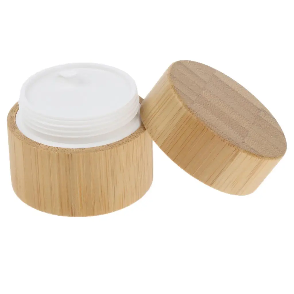 Bamboo Wooden Cream Empty Lip Balm Cream Container Jar Pot Sample Box Bottle for Travel Stores