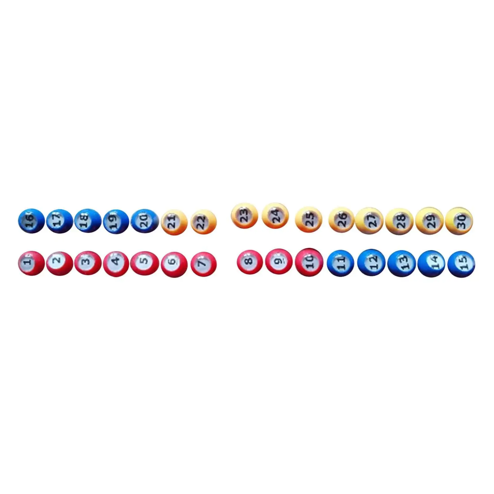 30 Pieces Bingo Ball Replacement Parts Universal Fittings Tally Ball 1-30 Numbers for Company Parties Nights Birthday Household