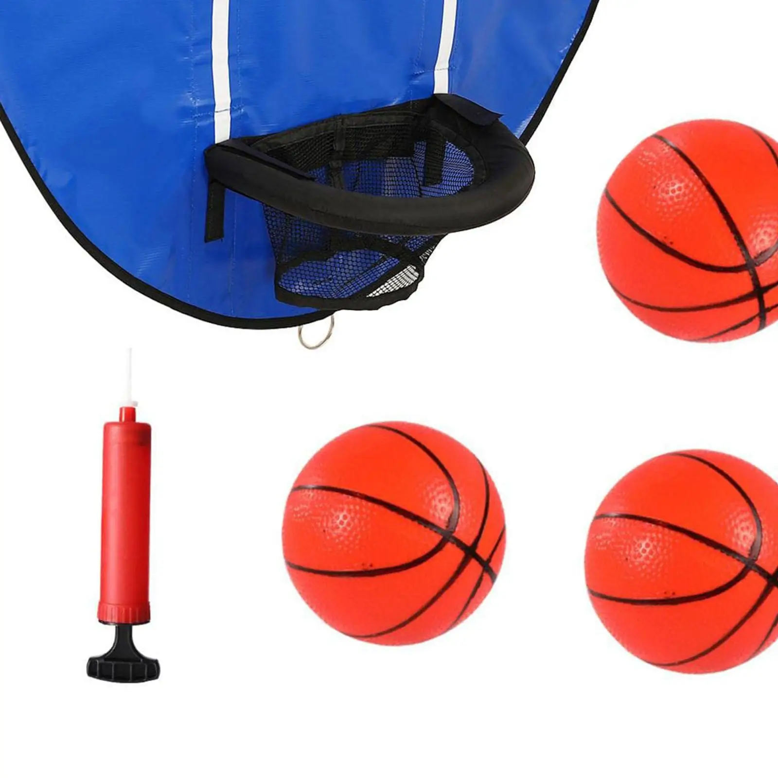 Mini Trampoline Basketball Hoop with Ball, Pump Goal Game Waterproof Materials Breakaway Rim for Safety Dunking Basketball Frame