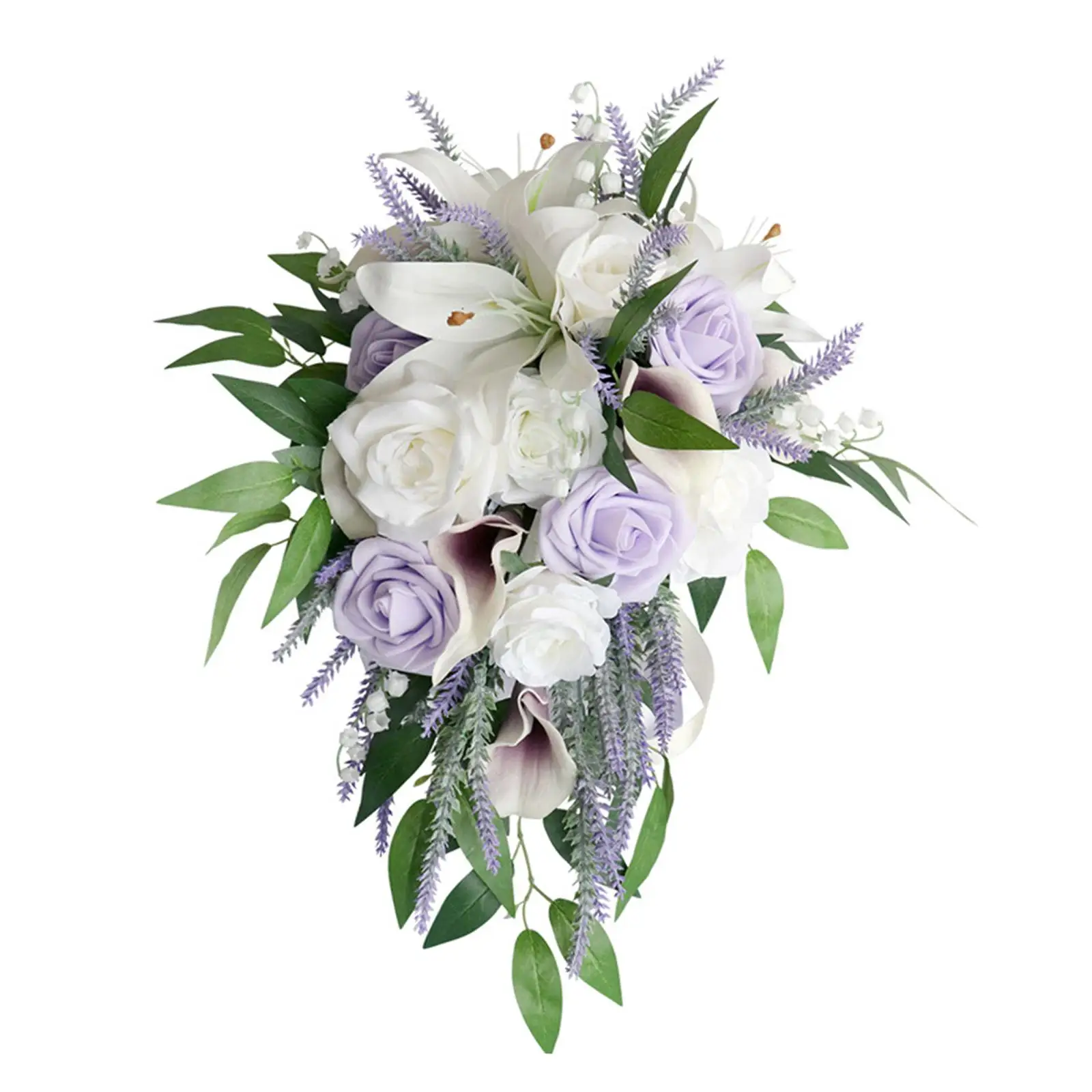 Handmade Wedding Bouquet Water Drop Style Decoration 26x45cm Artificial Flowers for Wedding Ceremony Festival Proposal Church