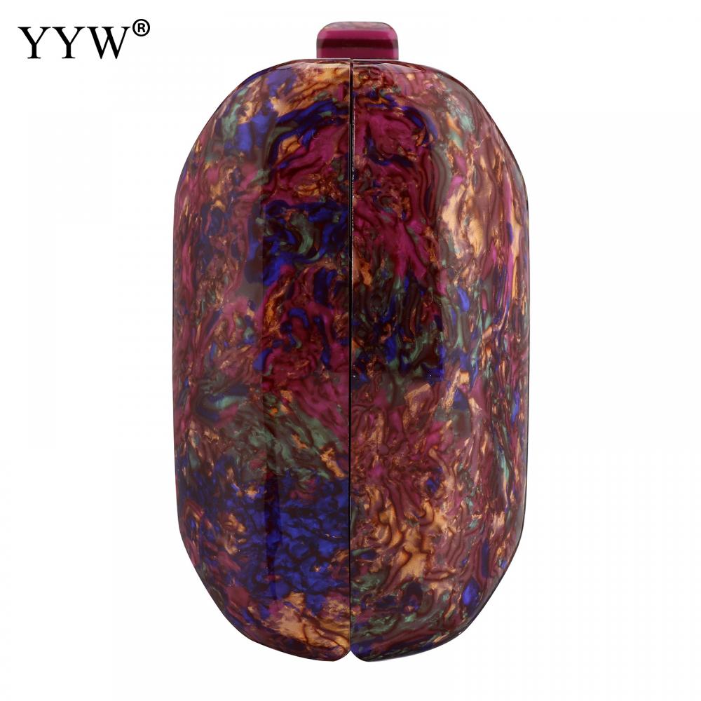 YYW Akryl Kvinnor Vintage Färgglad Marmor Prom Evening Clutch Bag Party Handväska Kvinna Casual Box Clutches Handväska_voghion.com