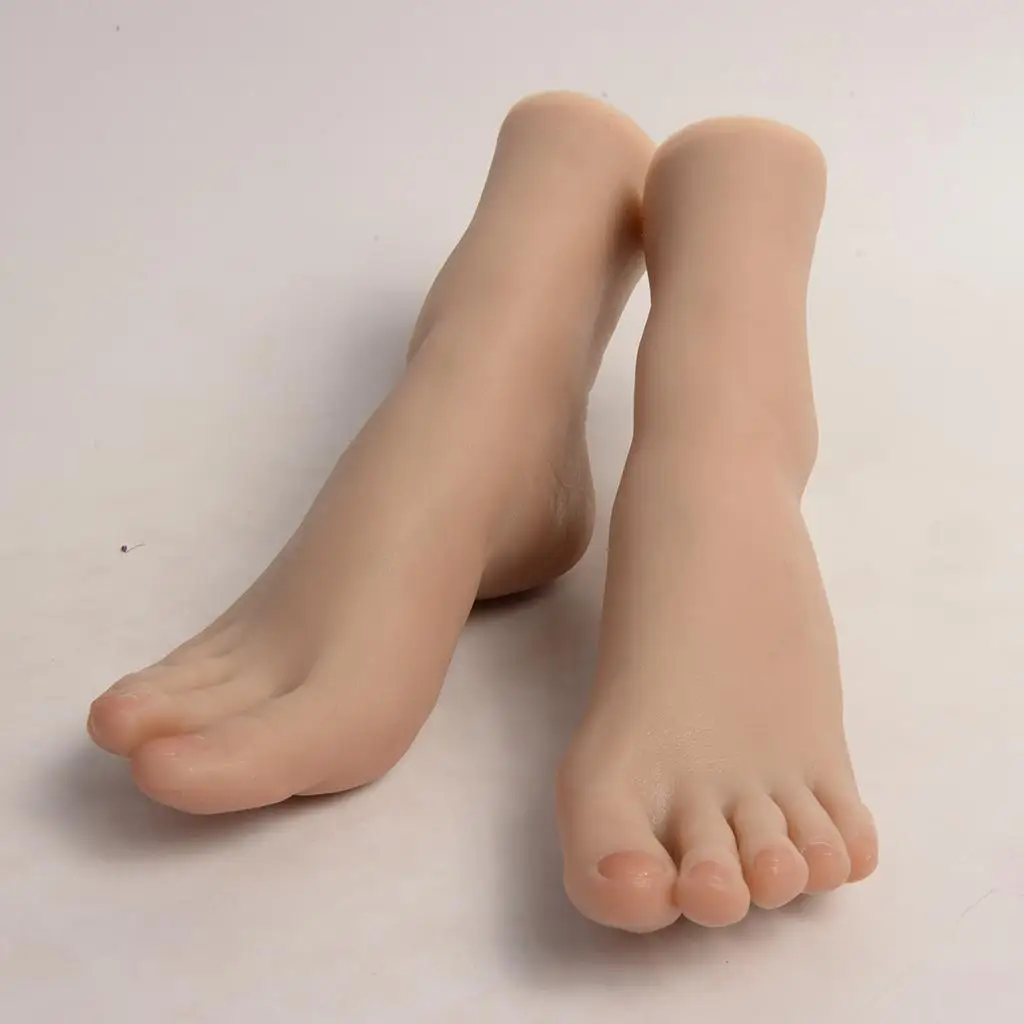1 Pair Lifesize Soft Practice Woman Mannequin Foot Shoes Socks Display Fake Feet