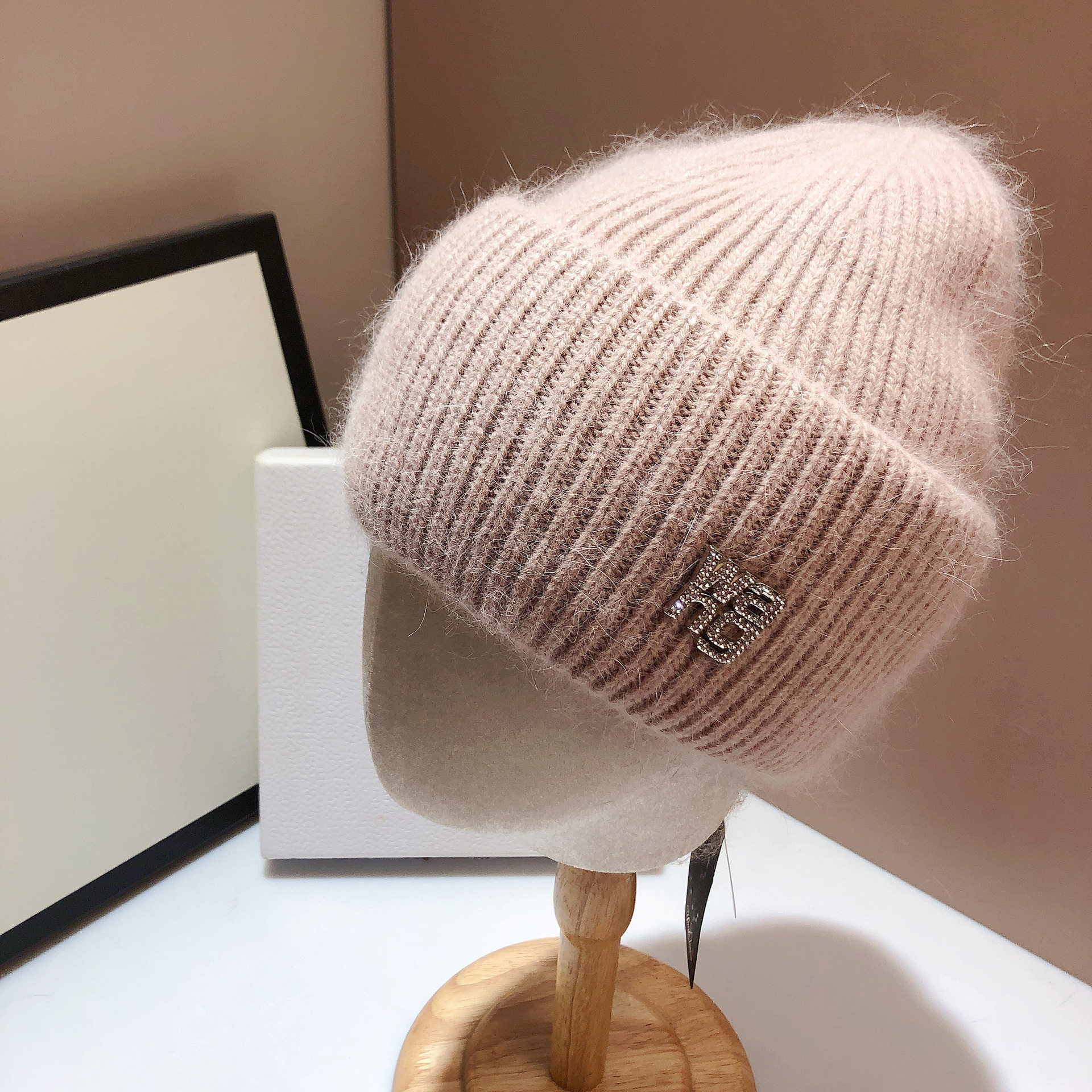 Title 19, 21 Colors Real Rabbit Fur Beanies Winter Hat fo...