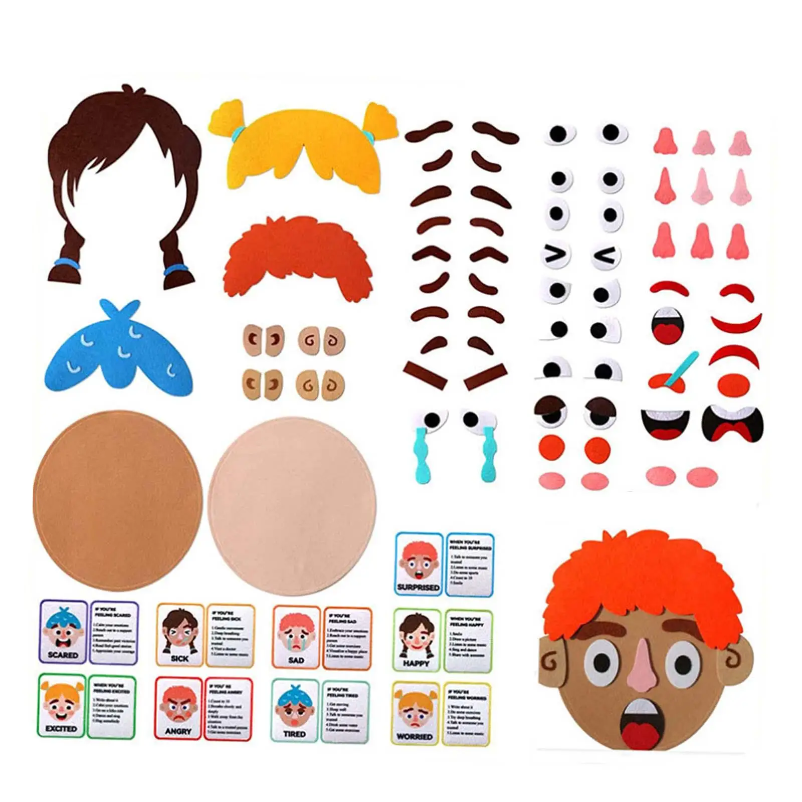 Social Emotional Learning Toy Learn about Emotions Learning Make A Funny Faces Stickers Games Educational Toy for Toddlers Girls