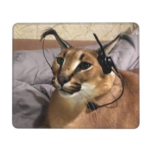 Caracal Cat Big Floppa Meme Mouse Pad Anti-Slip Rubber Mousepad