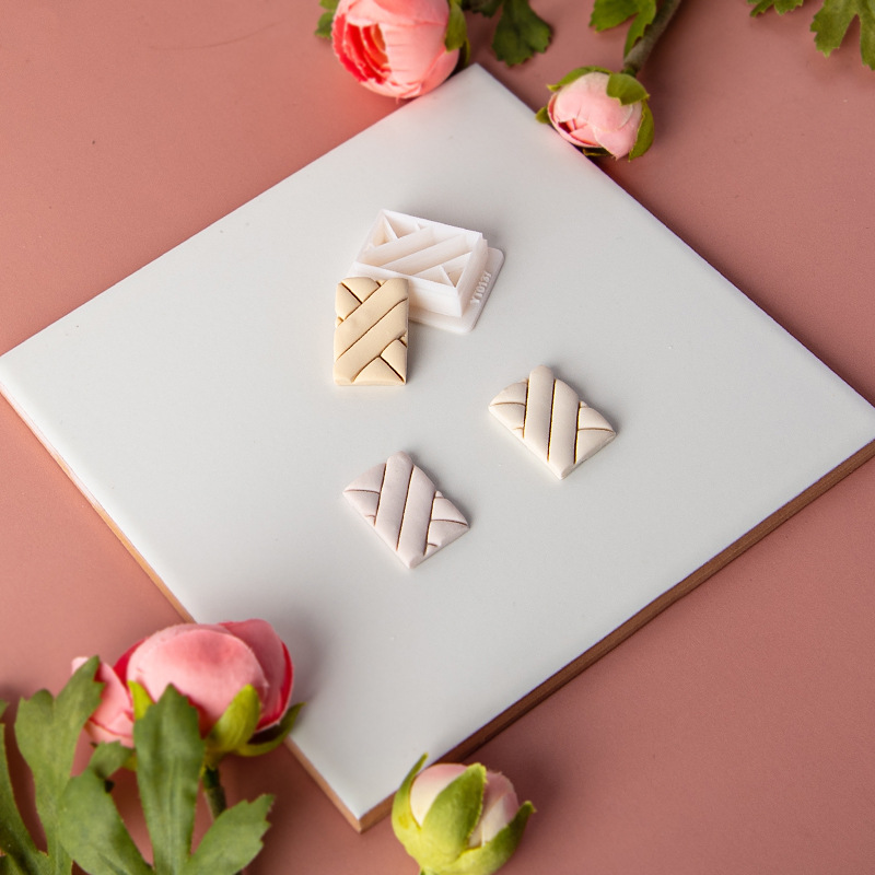 Description Picture 6 of itemNew Geometric Shape Hot Flower Tile Pattern Polymer Clay Cutters Embossing Clay Earring Cutter Mold Jewelry Making Clay Tools