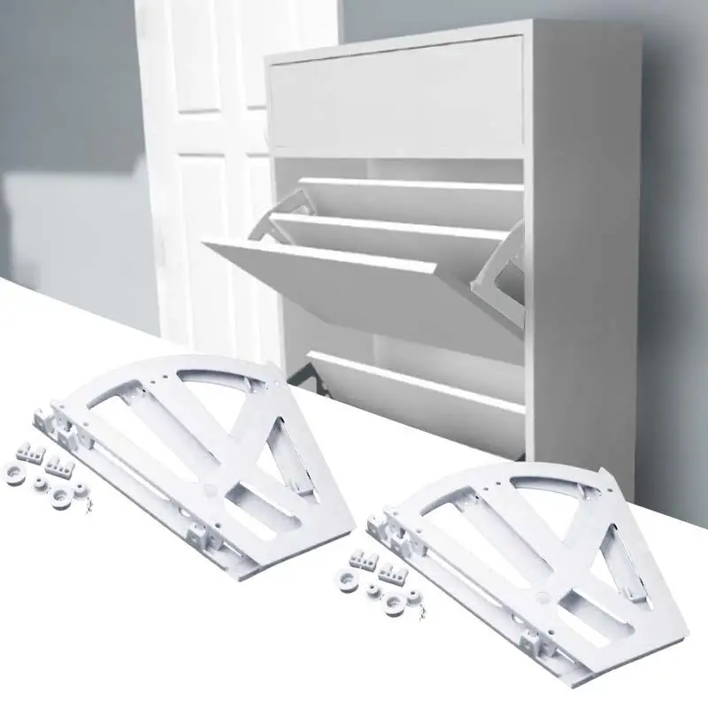 2Pcs Shoes Drawer Hinge Shoes Drawer Flipping Frame, Home Furniture Bedroom Easy to Install Tipping Shoes Drawer Accessories