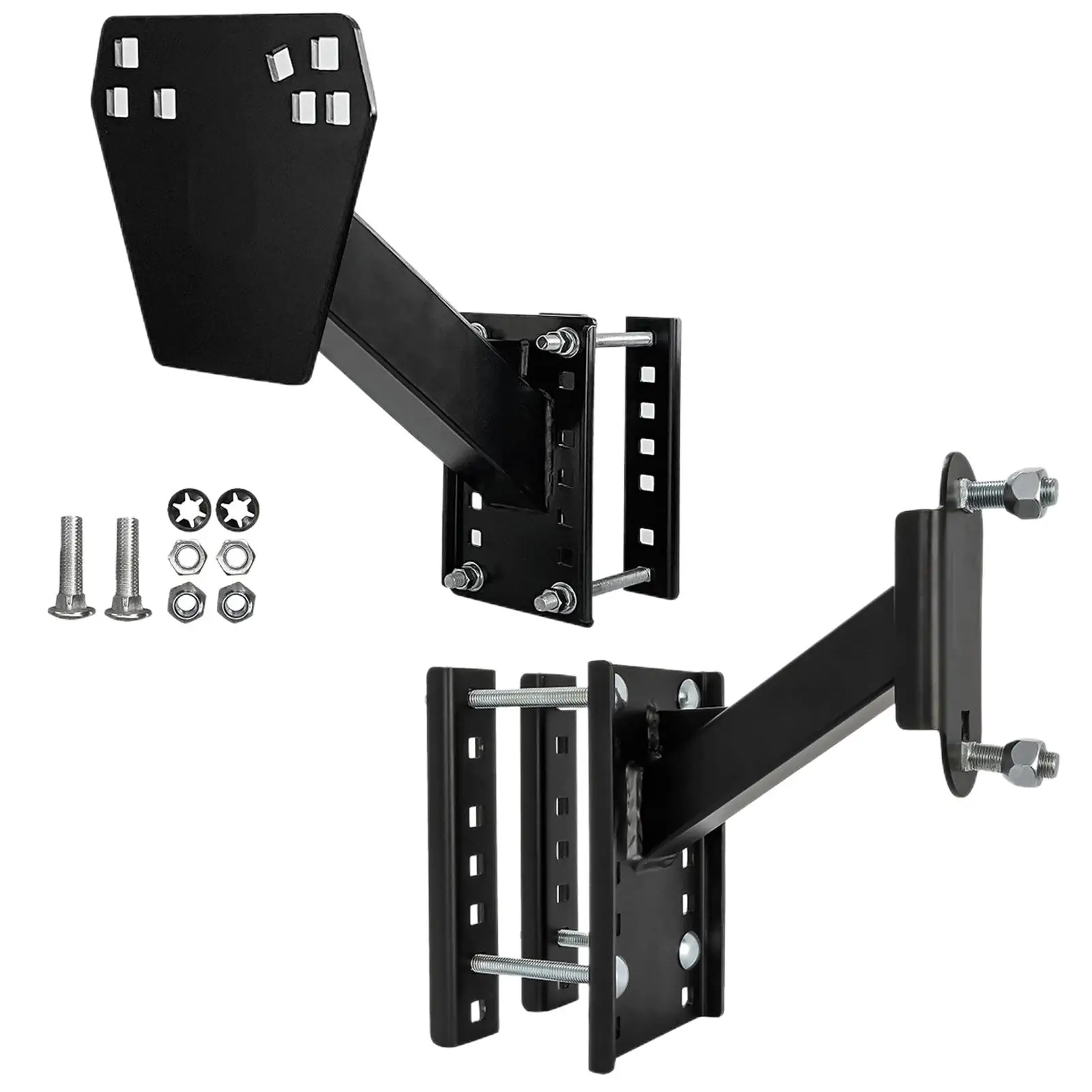 Trailer Spare Tire Carrier Wheel Holder, Bolt On W/ Screws Bracket Heavy Duty Mount Universal Support Black Fit for Trailers RV