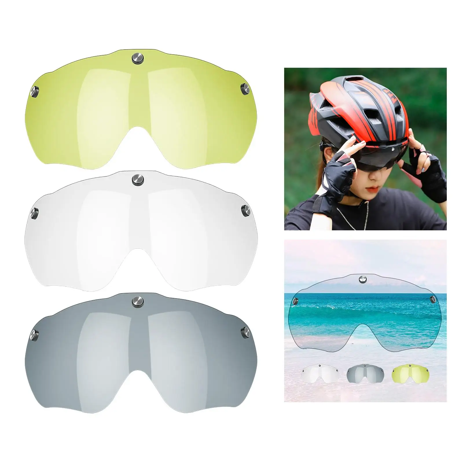 Cycling Helmet Lens Detachable Windshield  Helmet Helmet  