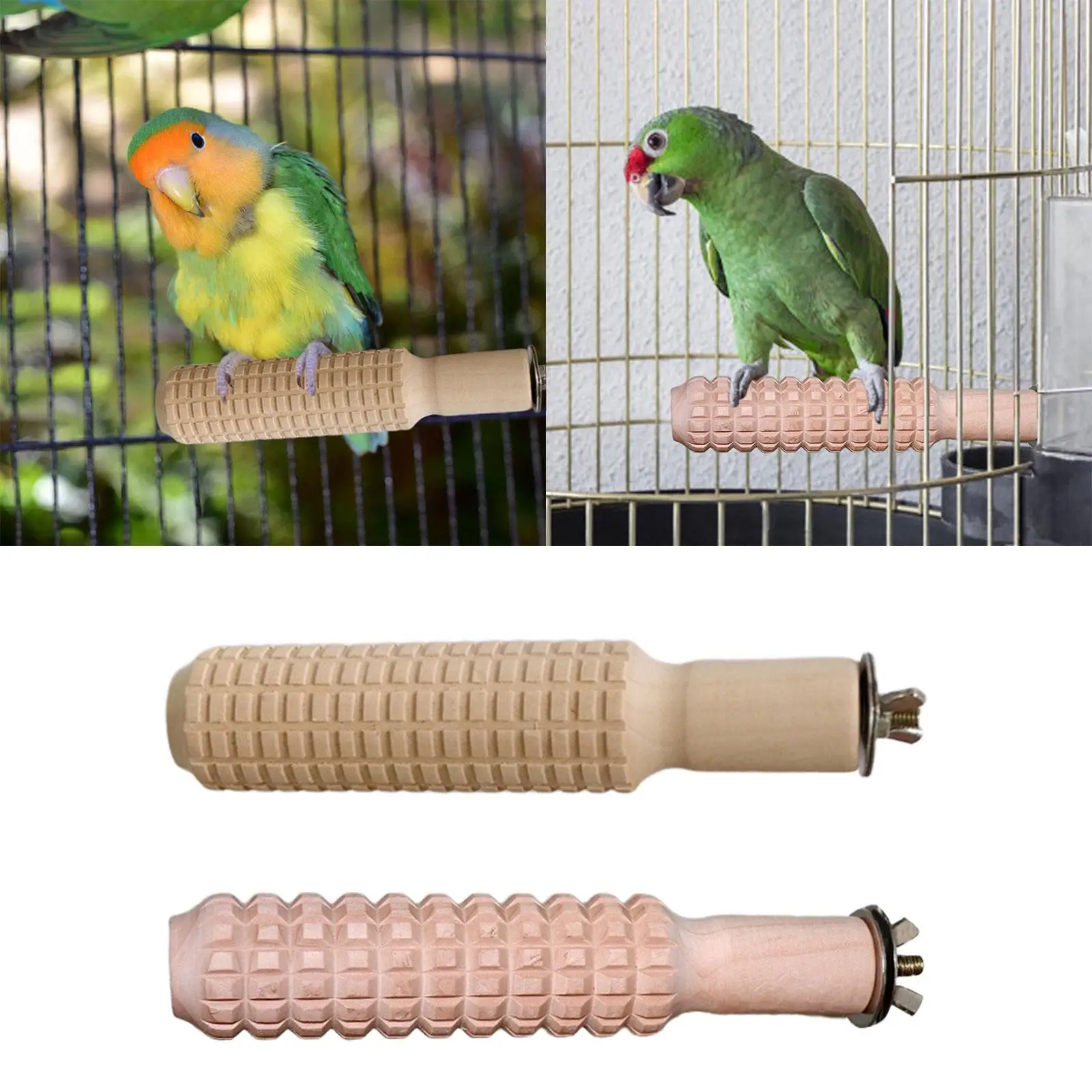 Parrot Perch Wood Climbing Branches Cage Accessories Station Pole Bird Stand for Conures Small Bird Finches Canaries Lovebirds