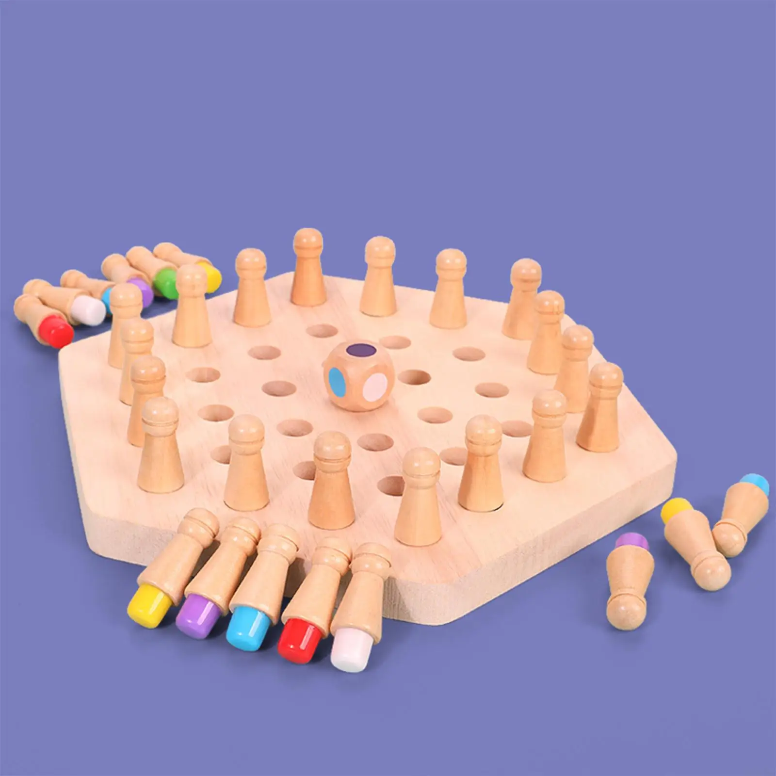 Wooden Memory Chess Montessori Toy for Age 3 and Board Game Educational Toy