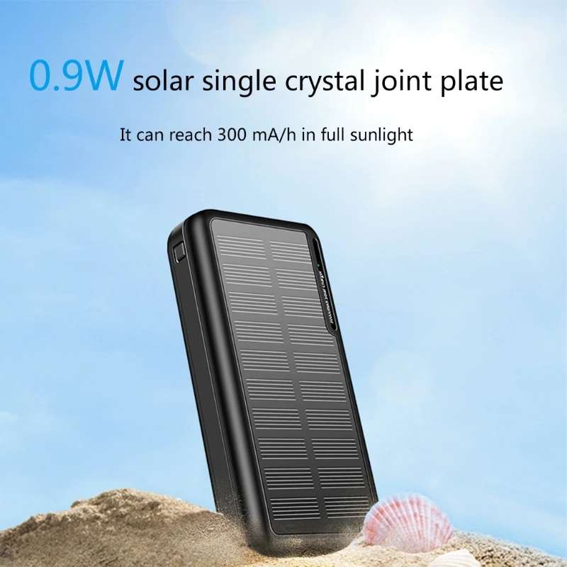 Solar Power Bank Waterproof Portable Solar Charger Outdoor Portable Solar Power Bank Large-capacity K1KF portable phone charger