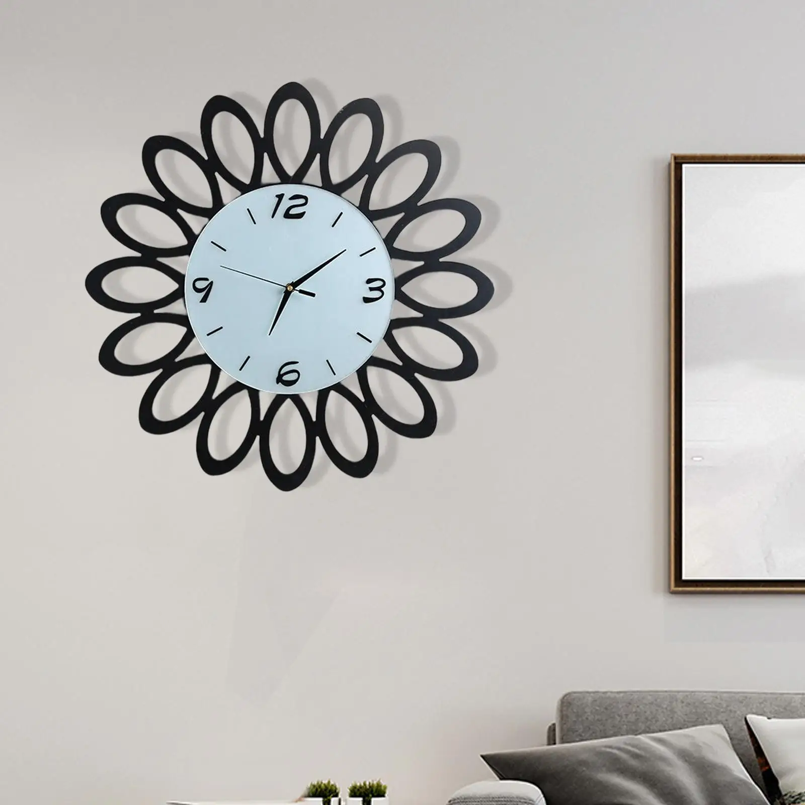 Modern Minimalist Wall Clock Round Unique Design 22 inch Non Ticking Fashion Silent Creative for Kitchen Home Office Wall Decor