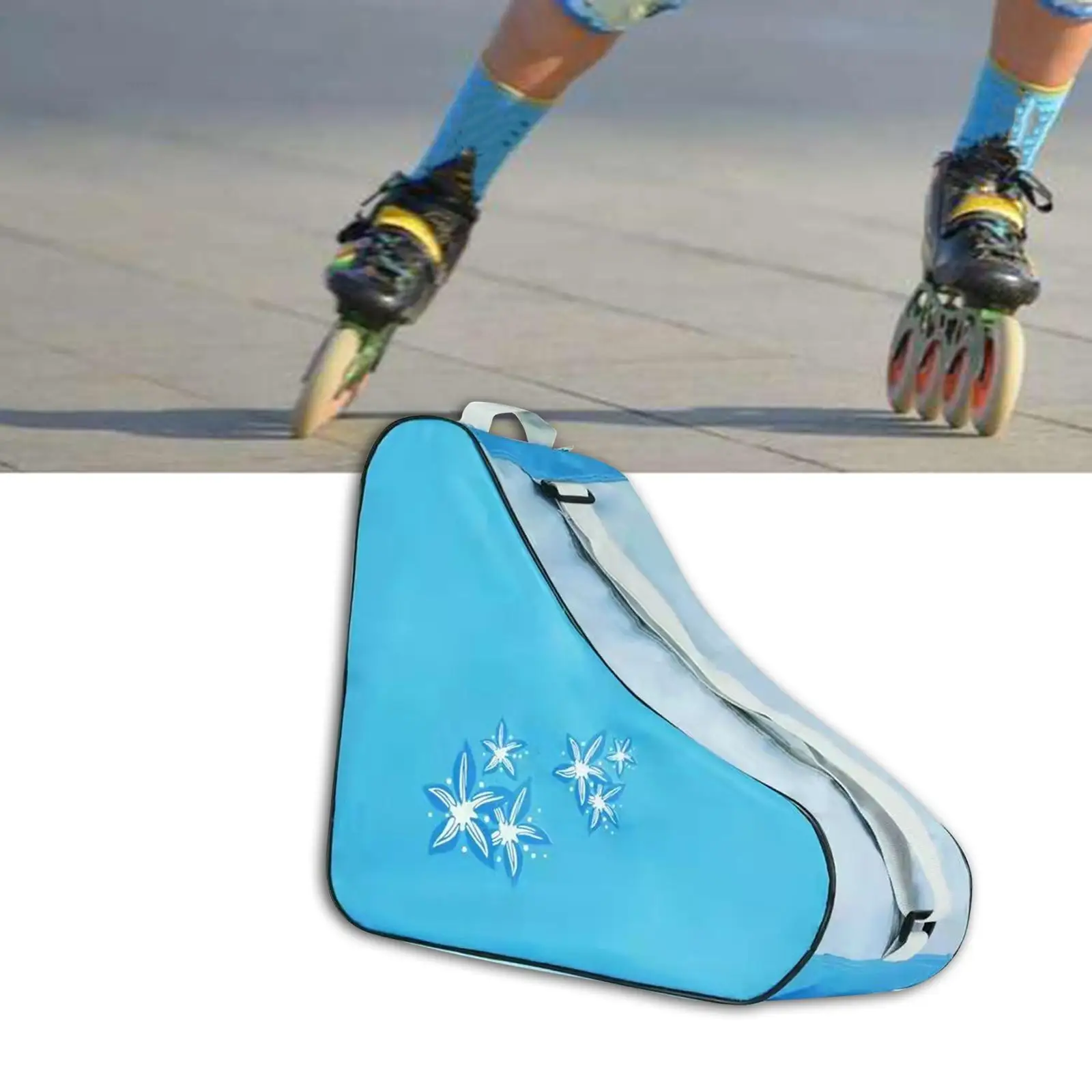 Roller Skate Bag with Shoulder Strap Skate Carry Bag Skating Shoes Carrying Bag for Figure Skates Ice Hockey Skate Quad Skates