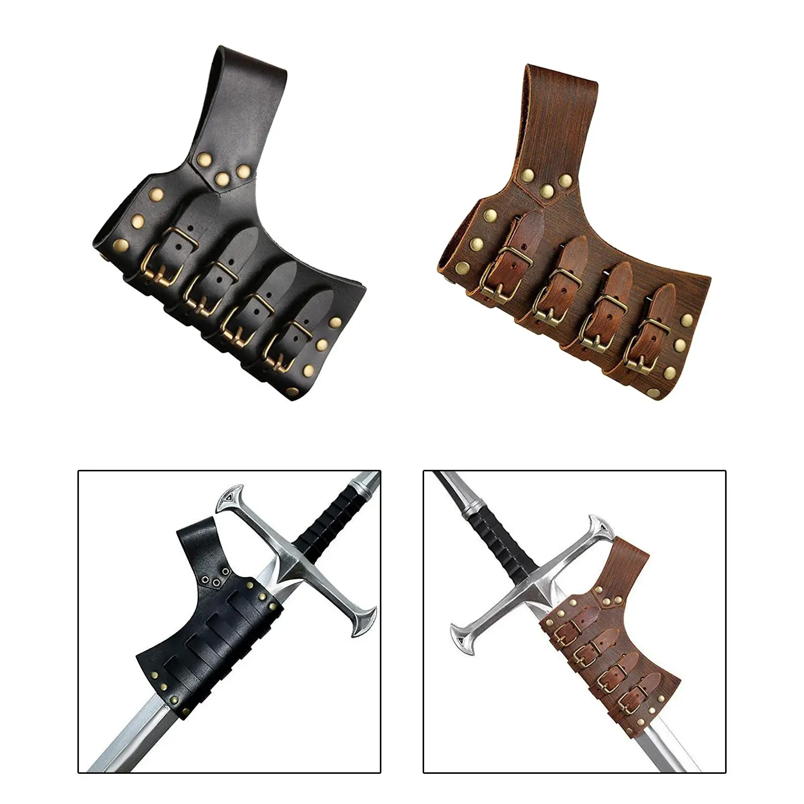 Medieval Sword Frog Knight Costume Accessories Retro Style Leather Sword Belt Sword Sheath Sword Holder for Theme Party