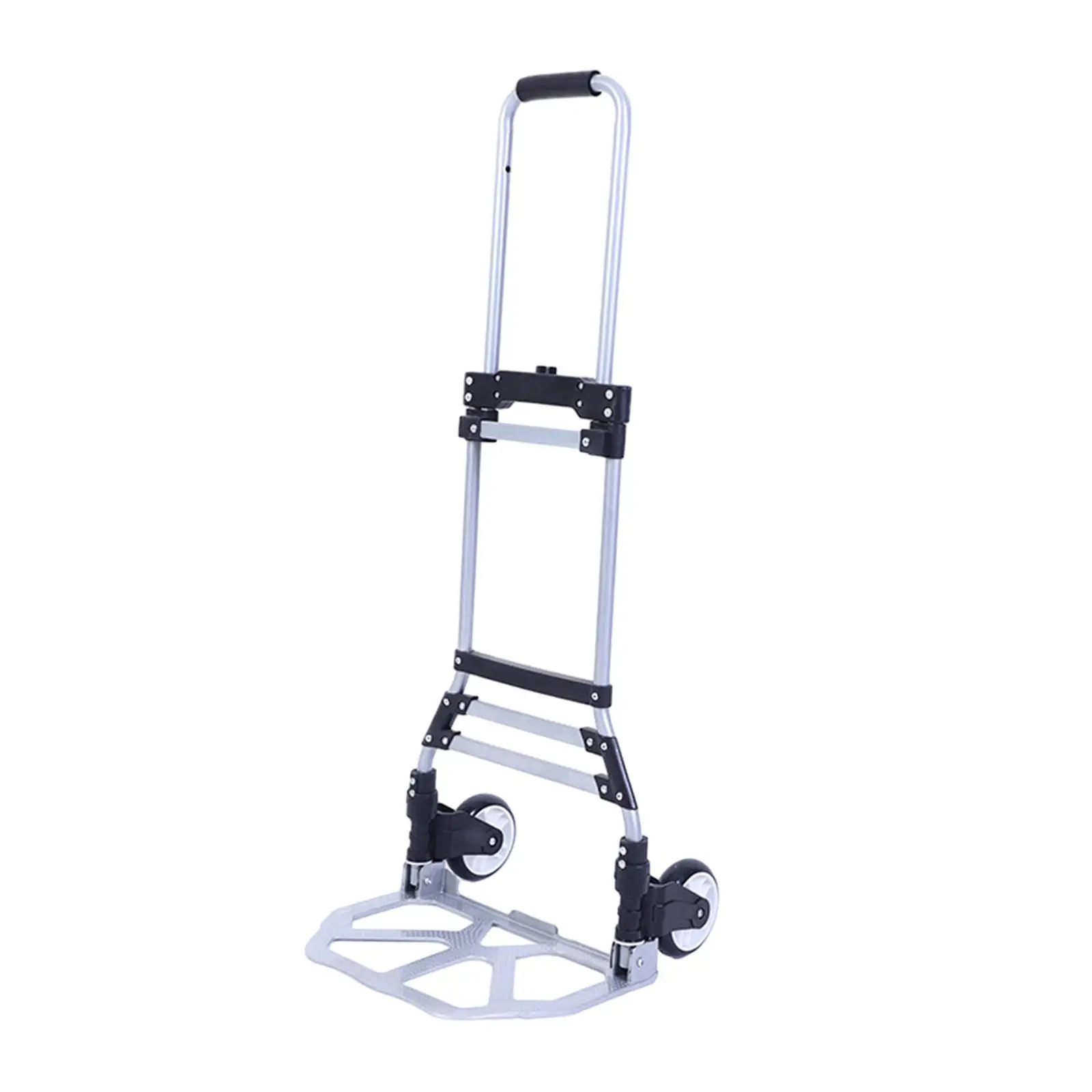 Folding Luggage Trolley, Foldable Hand Cart, Adjustable Luggage Cart for Moving Transportation Camping
