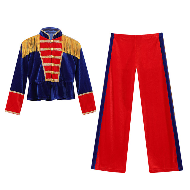 inhzoy Kids Boys Marching Band Major Uniform Costume Jacket Outfit Set 