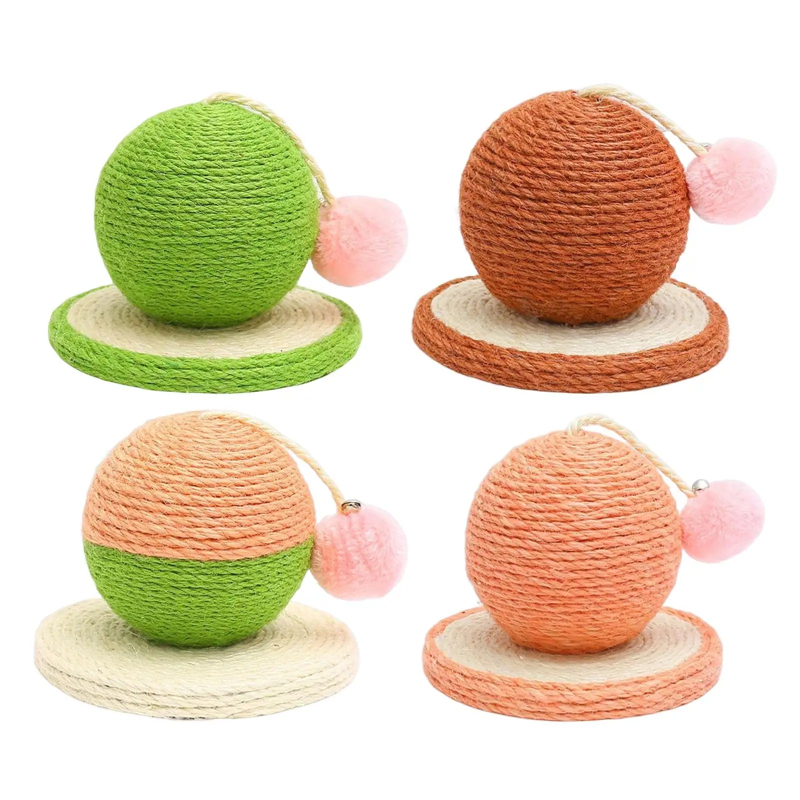 Sisal Scratching Toy Furniture Protector Cat Scratcher Ball for Playing Indoor Cats Kitty