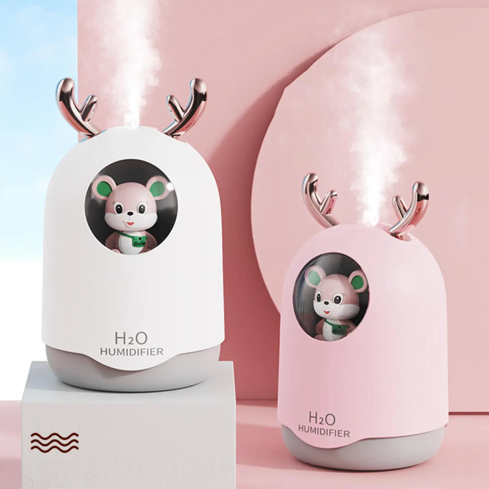Mini 300ml USB Air Humidifier with Night Light  Diffuser   for  Spa Office Tabletop Nightstand