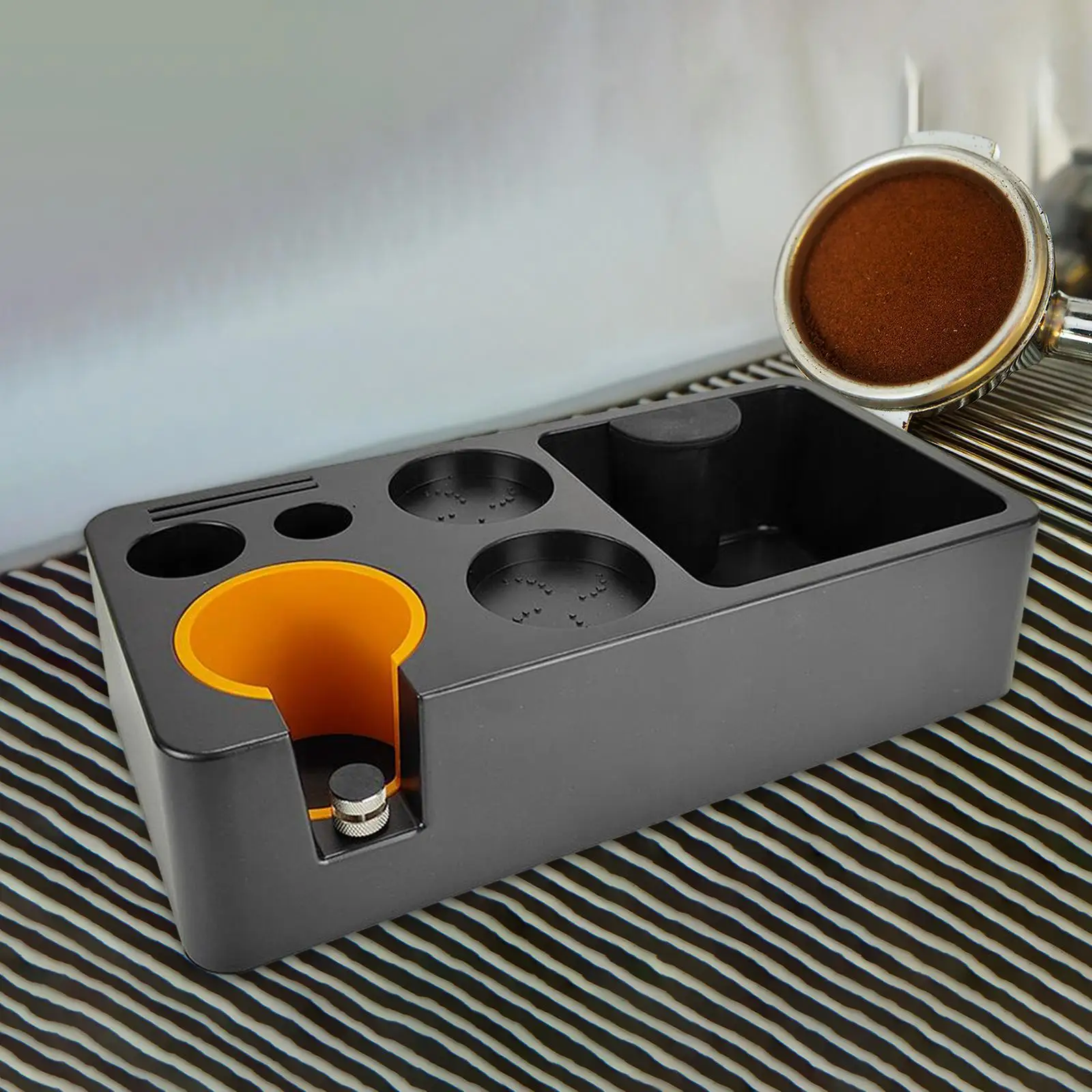 Espresso Knock Box Easy to Clean Barista Tool Espresso Organizer Box Portafilter Holder for Coffee Barista Accessories Bar Home