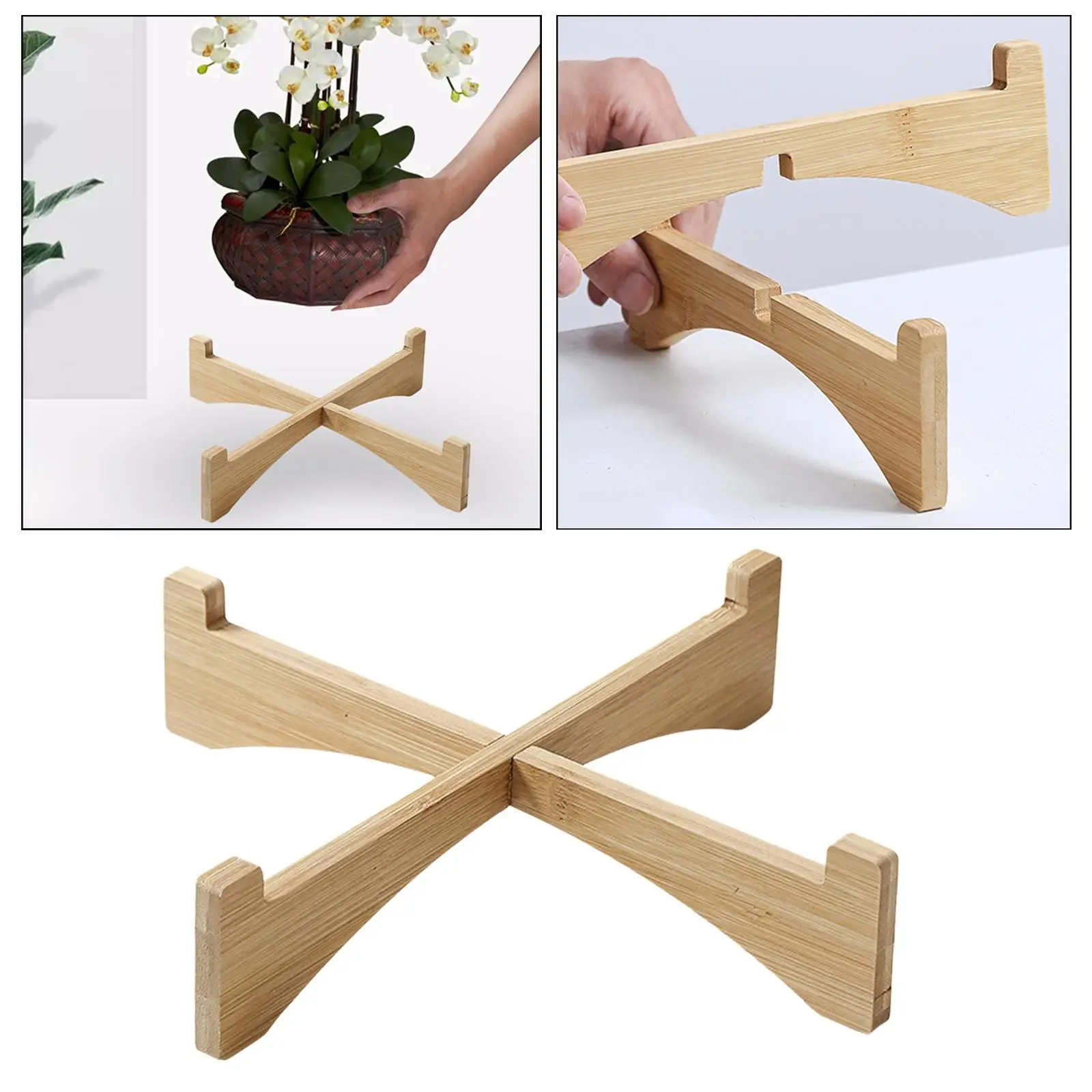 Minimalist Pot Holder Stand Corner Plant Stand Wooden Stool Flower Display Stand Wooden Stool Riser for Dining Room Office Decor