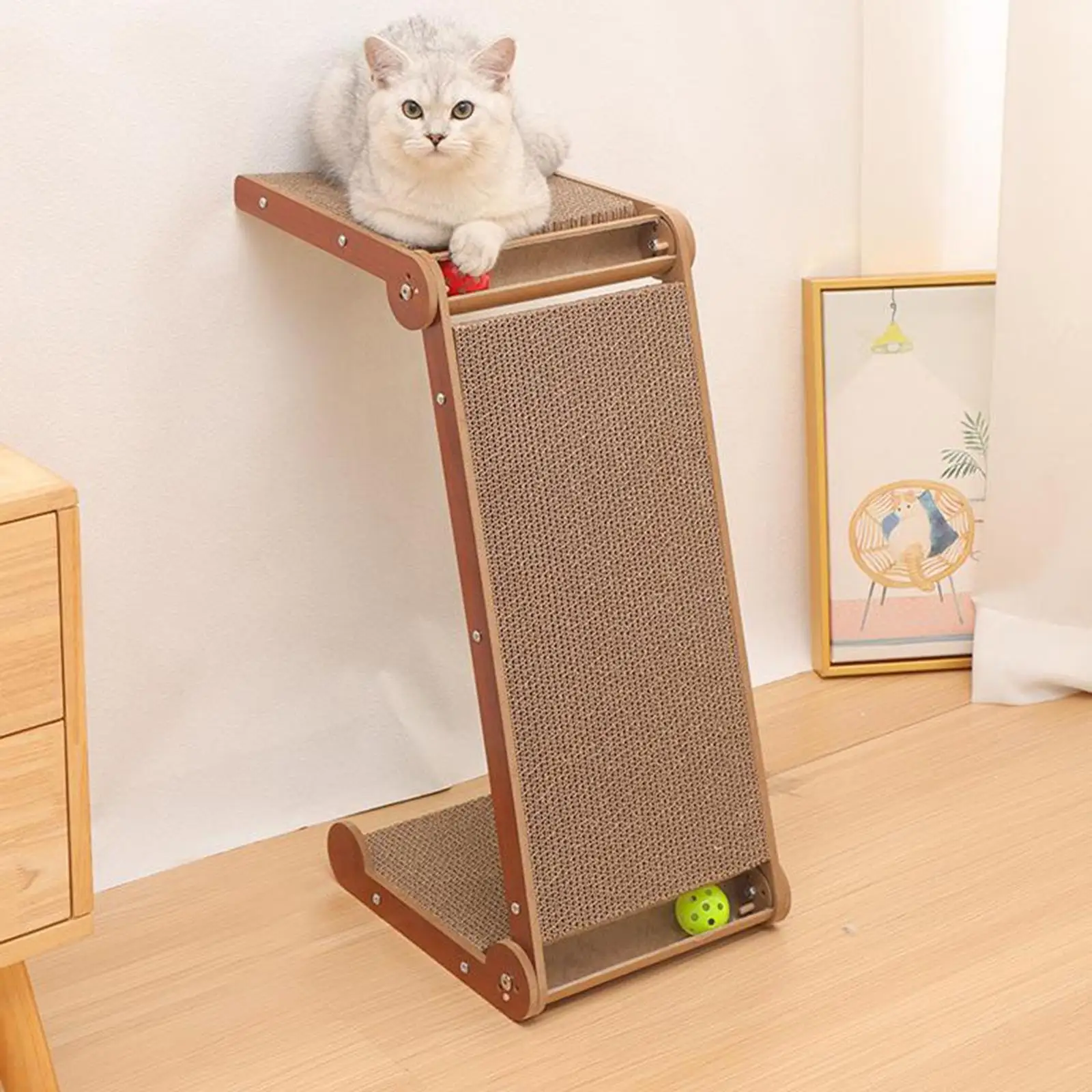 L Shaped Cat Scratching Board Climbing Toy Cat Bed Furniture Protection Cat Scratcher