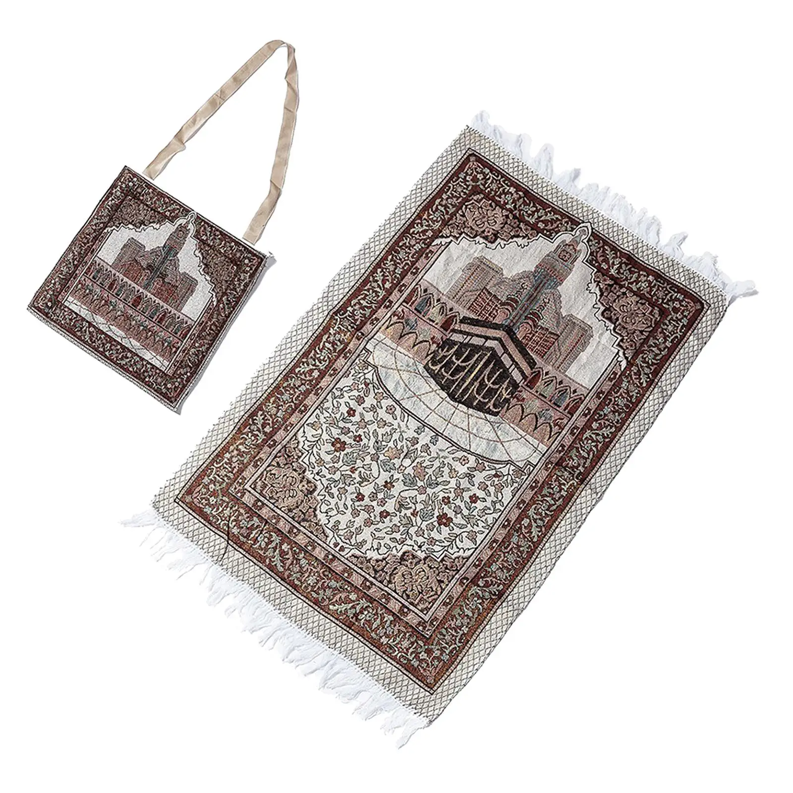 Portable Muslim Prayer Rug Worship Mat Floor Carpet Tapestry for Men Women