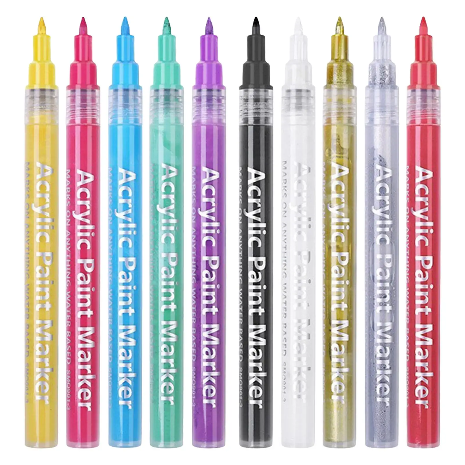 10Pcs Nail Art Graffiti Pen, Waterproof Multi Colors DIY for False Nails Nail Salons