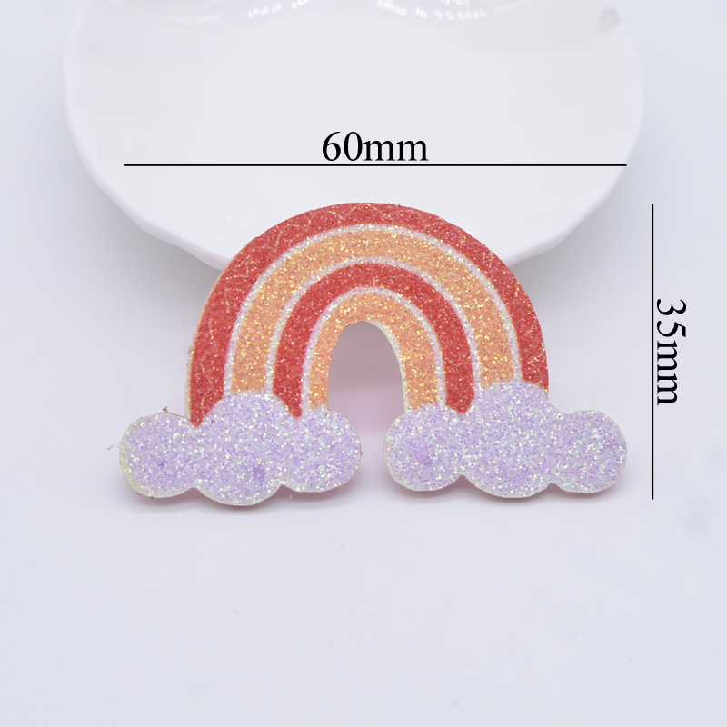 12 Stück Glitzer-Druck-Applikationen, Regenbogenfarben, für DIY-Handwerk, Kuchendekoration, handgefertigte Kopfbedeckung, Haarspangen, Schleife, Dekor, Hut, Nähflicken – Detail 2