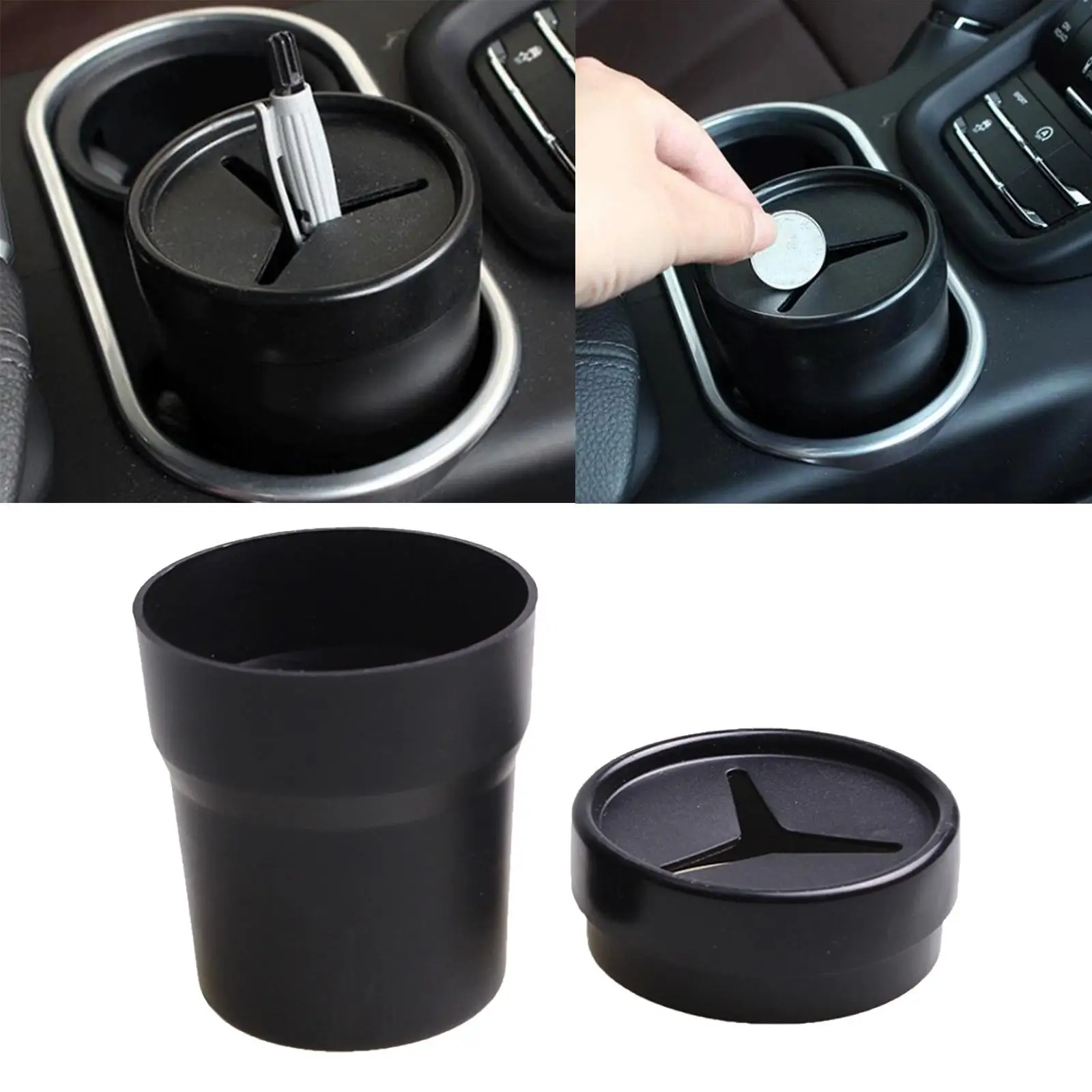 Trash Bin Container Car Interior Parts Black Multifunctional Car Mini Pen Tissue Coin Holder