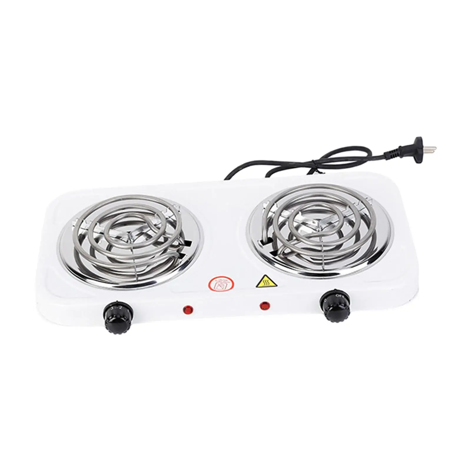 Double Burner Cooktop with 5 Level Temperature Control for Home, Camping, Party Home Outdoor White Countertop Burner Convenient