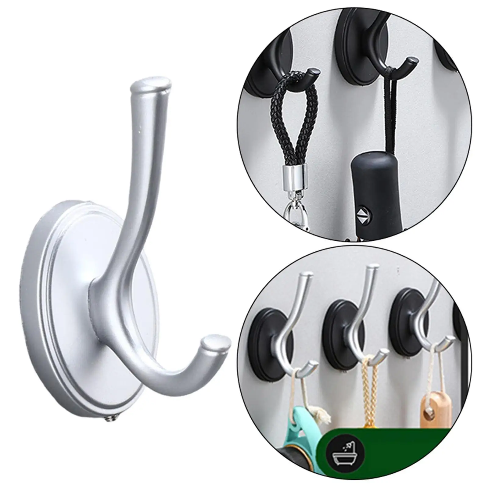 Thickened Small Coat Hook Round Base Punch-free Coat Hat Clothes Towel Holder Hanger Bathroom Entrance Hall Storage Gadgets