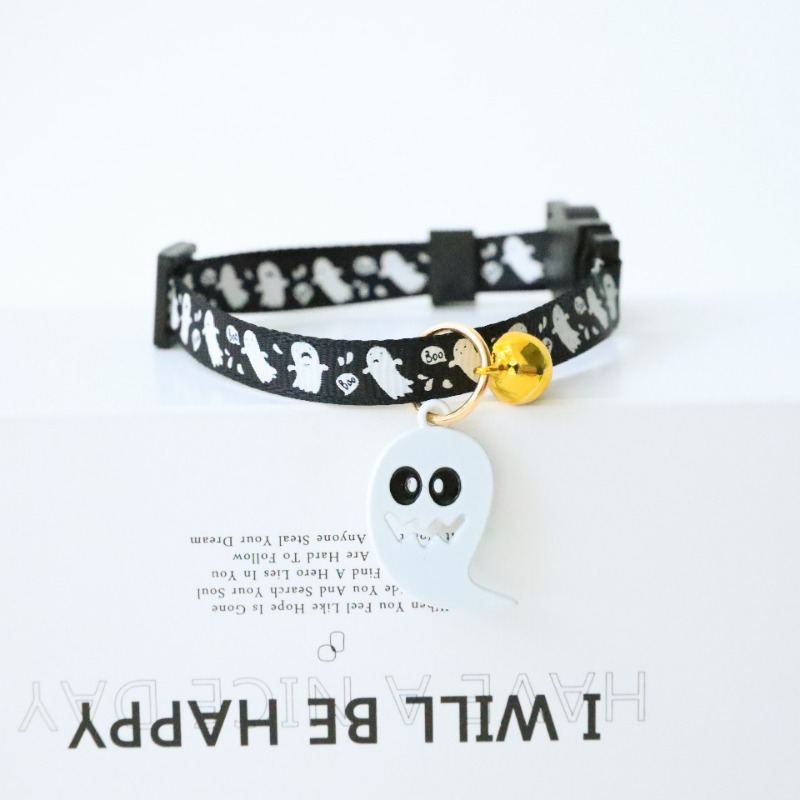 Title 2, Halloween Cat Collars Adjustable Pet Collar Dog...