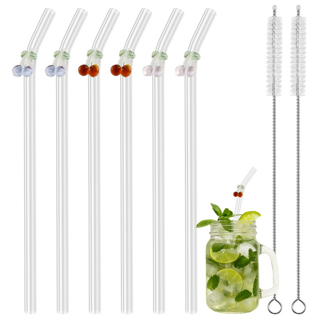 Glass Straw Glass Drinking Straw Glass Tube Heater Straws Heat Resistant  Party Tube Cherry Party Decoration Drinkware 8*200mm - AliExpress