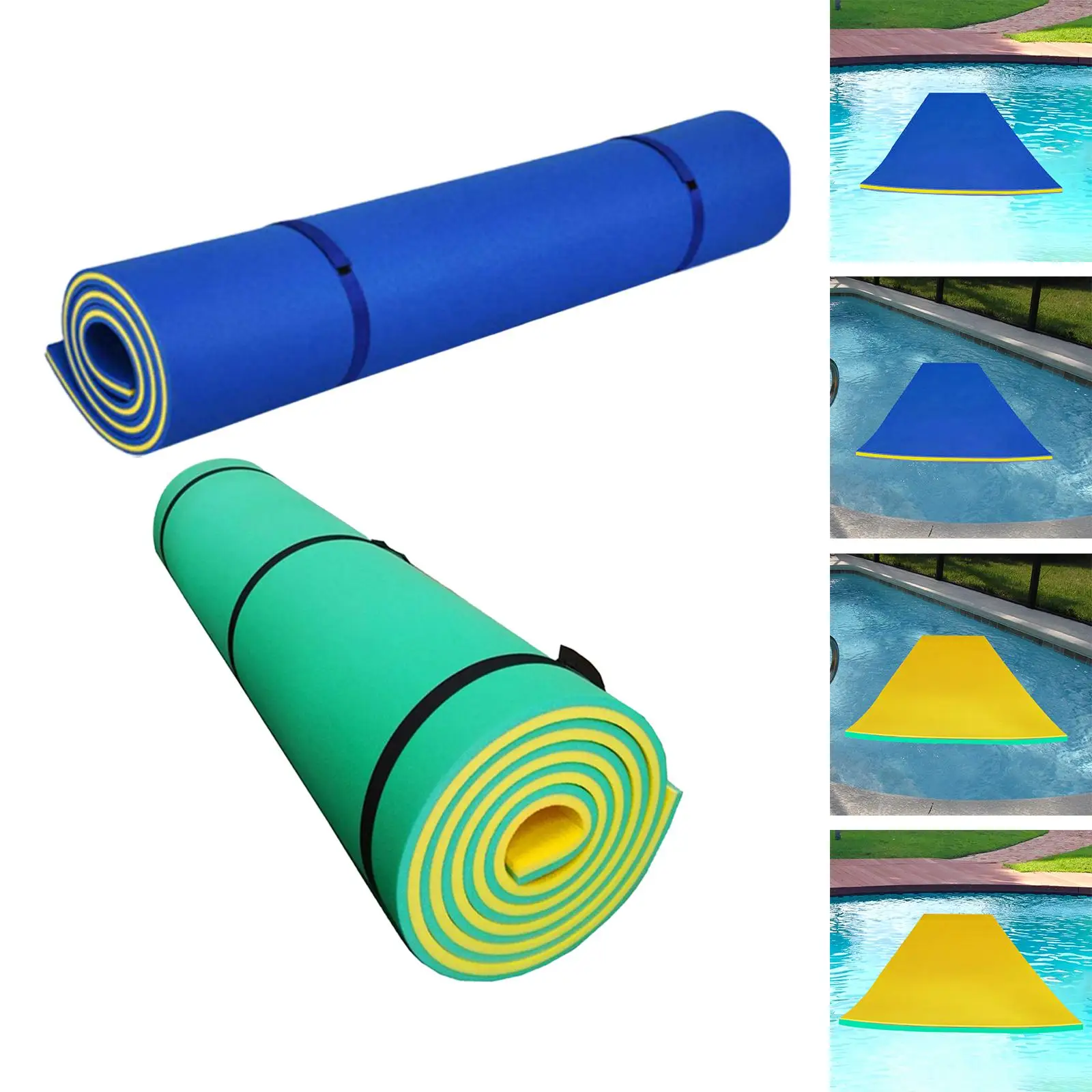 Water Float Mat Floating Raft for Pool Relaxing Float Mat Bed Drifting Mattress for Boating Beach River Lake Adults