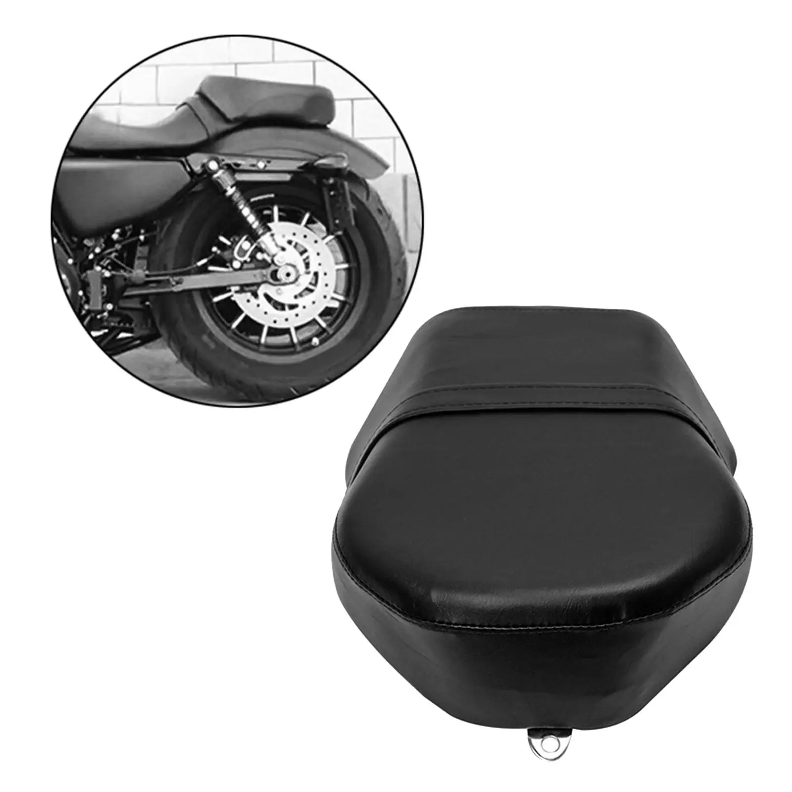 Black Motorcycle Pillion Cushion Pad Motorcycle Passenger Seat Cushion for Harley Sportster 883 1200