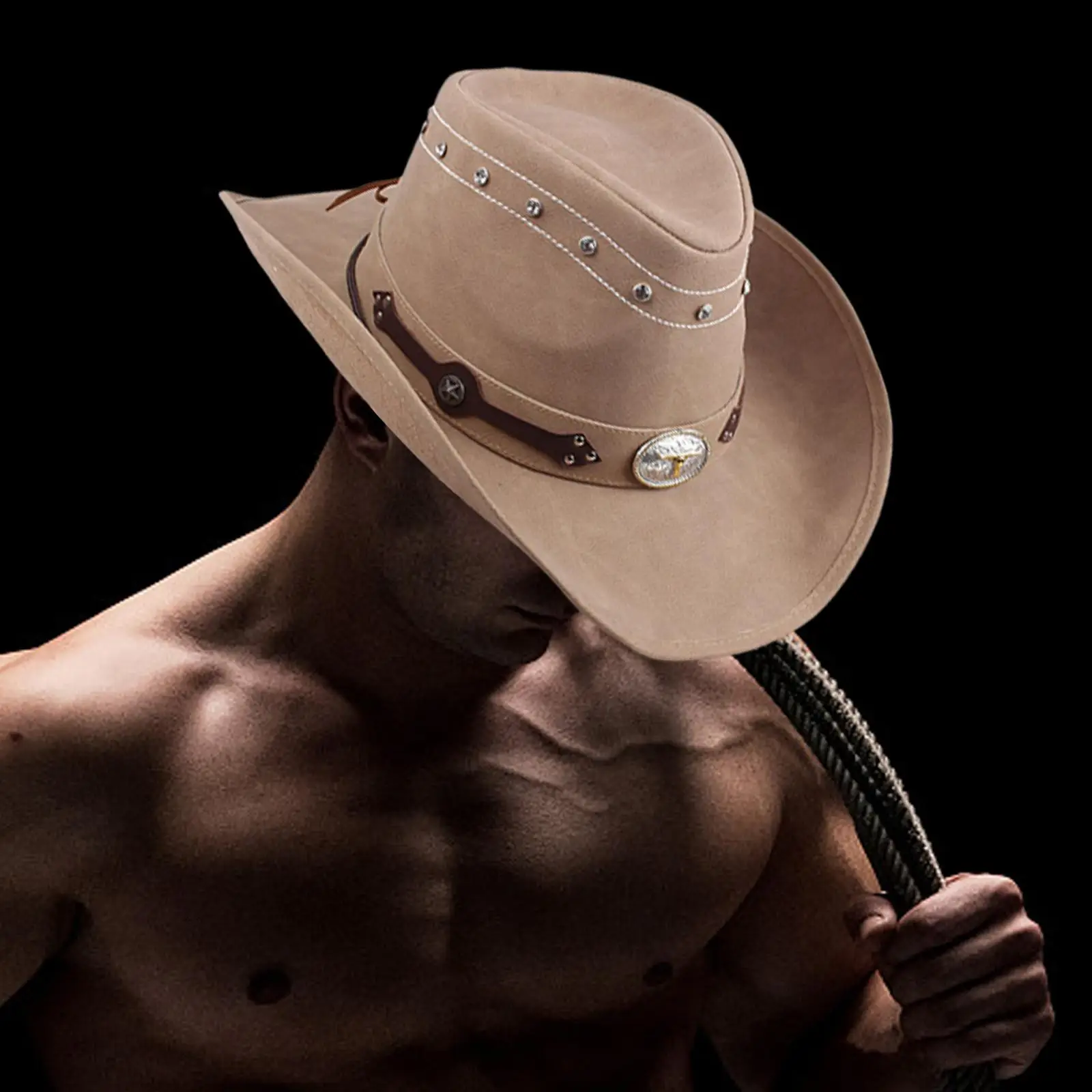 Women Men Cowboy Hat Roll up Brim Gentleman Hat Hombre Caps Sombrero Fashion