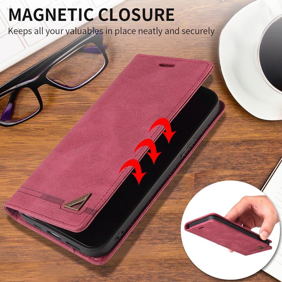 Brieftasche Anti Diebstahl Pinsel Magnetische Flip Karte Stand Leder Fall Für Xiaomi Redmi 14C 13C 12C 10C Hinweis 14 Pro + 13 12 12S 11S 11 Pro – Detail 4