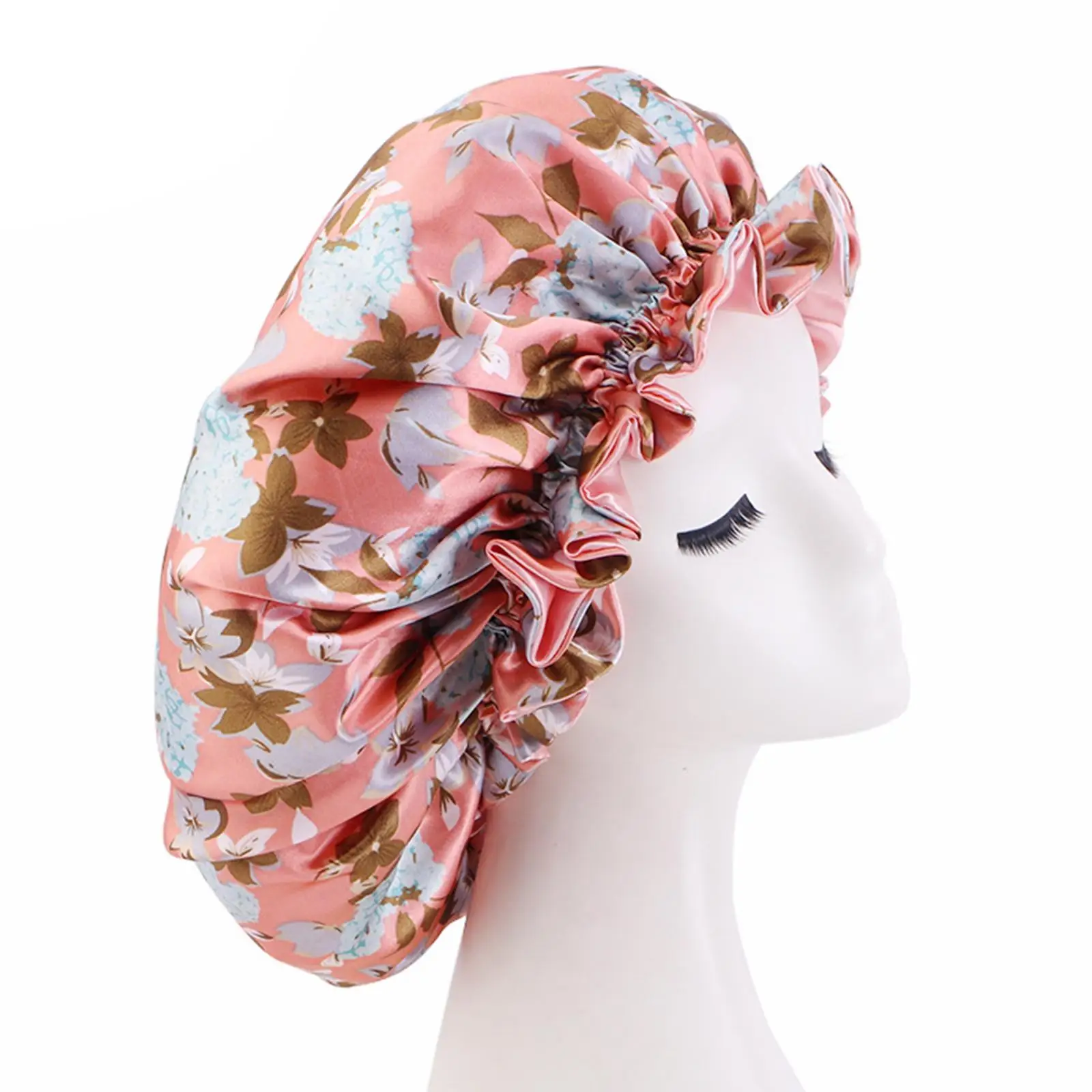 Hair Bonnet caps Reversible Satin Double Silk Layer Soft Head Cover for Girls