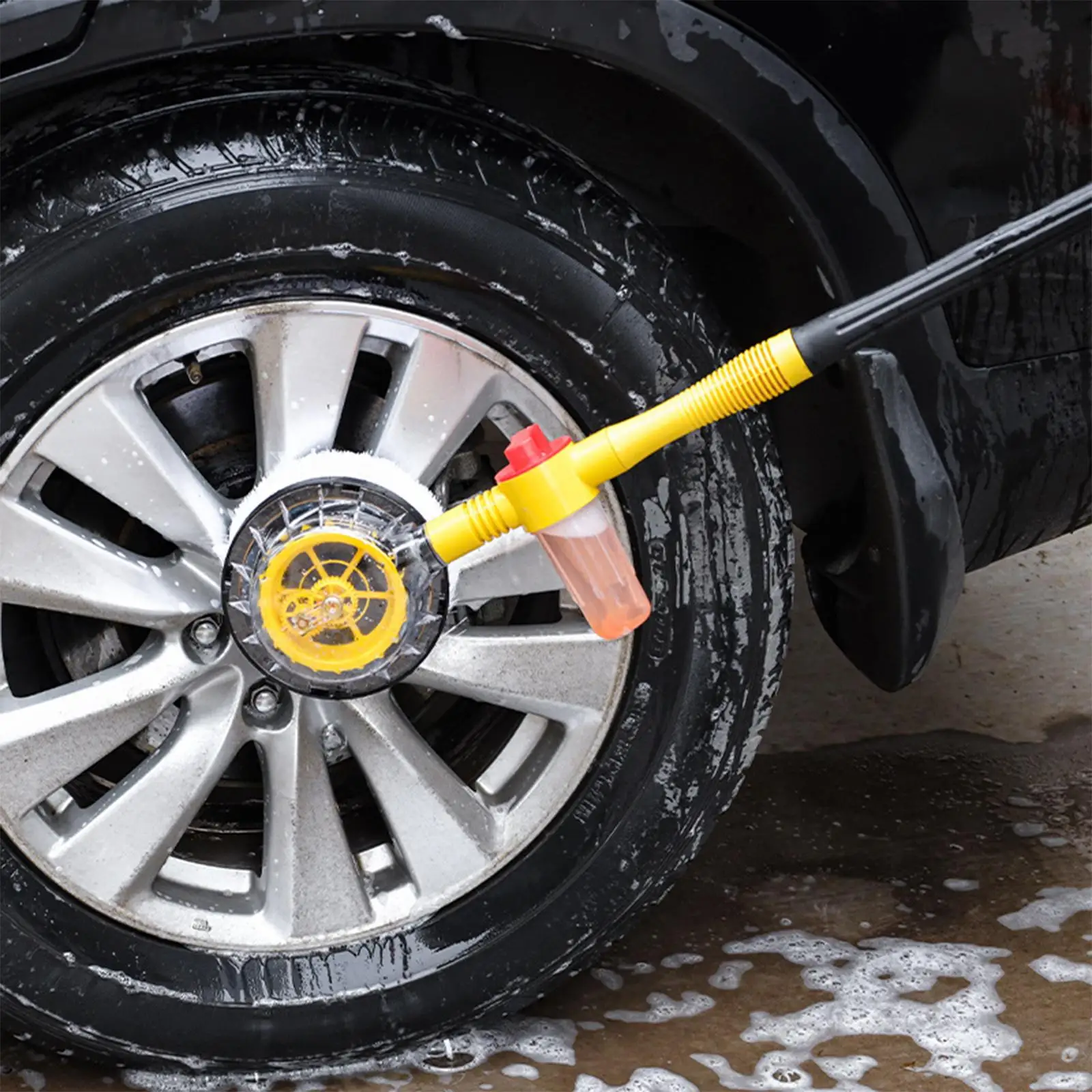 Car Rotary Wash Brush Kit Microfiber 360 Degree Adjustable Scrubber Dip Wash