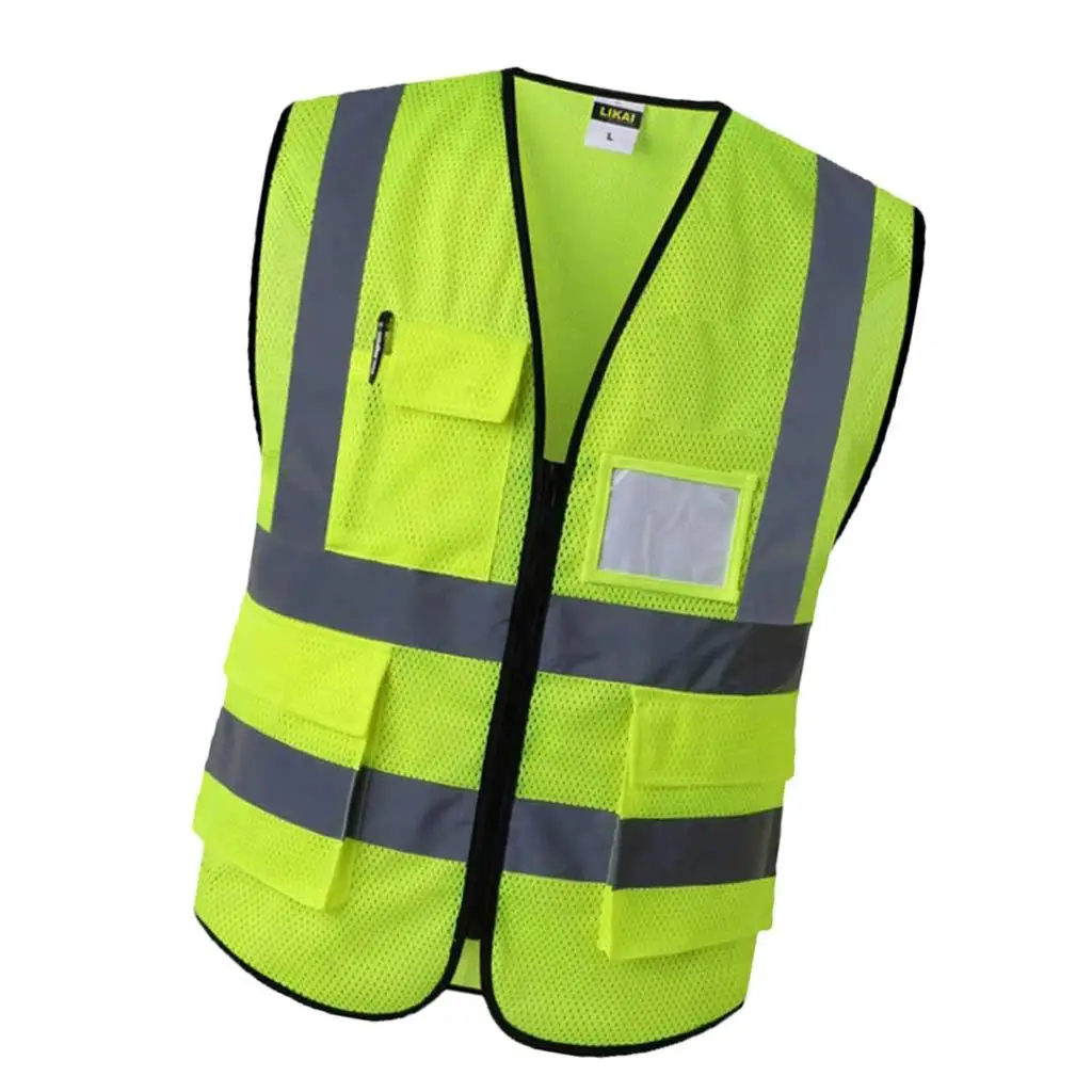 Reflective Safety Vest Construction Working Coat Gear Accessory with Pockets