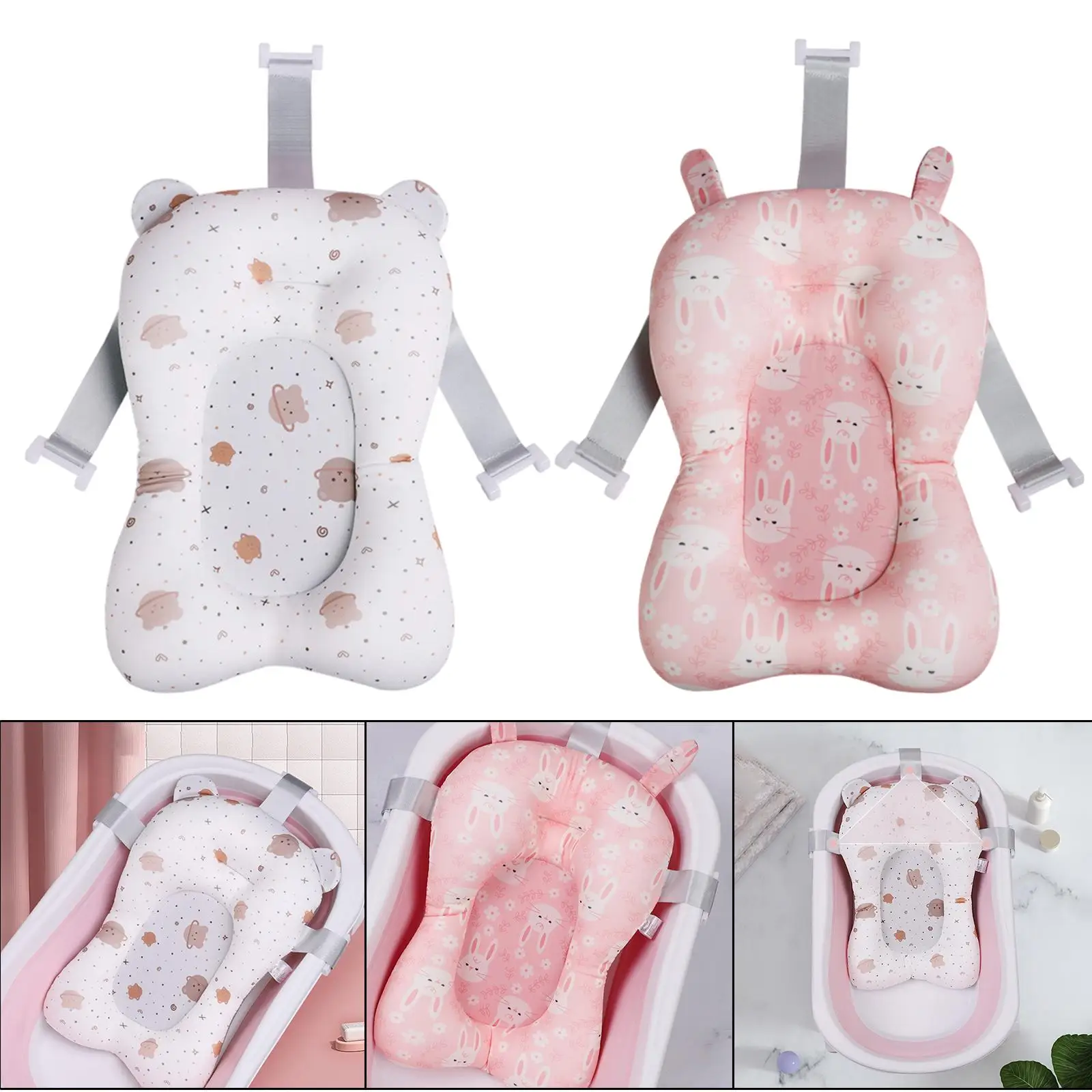 Soft Baby Bath Seat Support Mat Breathable Mesh Baby Bath Tub Pad 0-6 Months