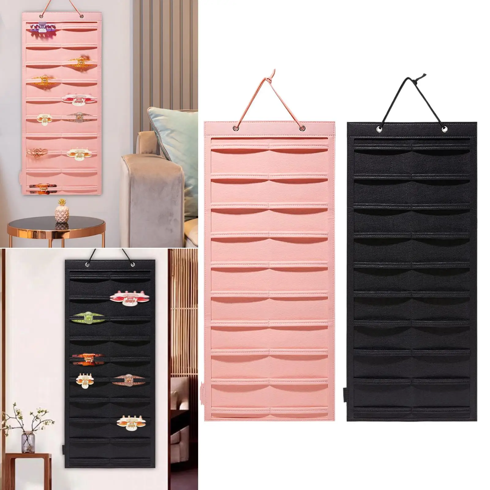 Hair Clips Storage Hanger Organizer W/ Sturdy Rope Wall Hanging Decor Hair Bows for Wall Hair Clips Door Women Nursery Decors