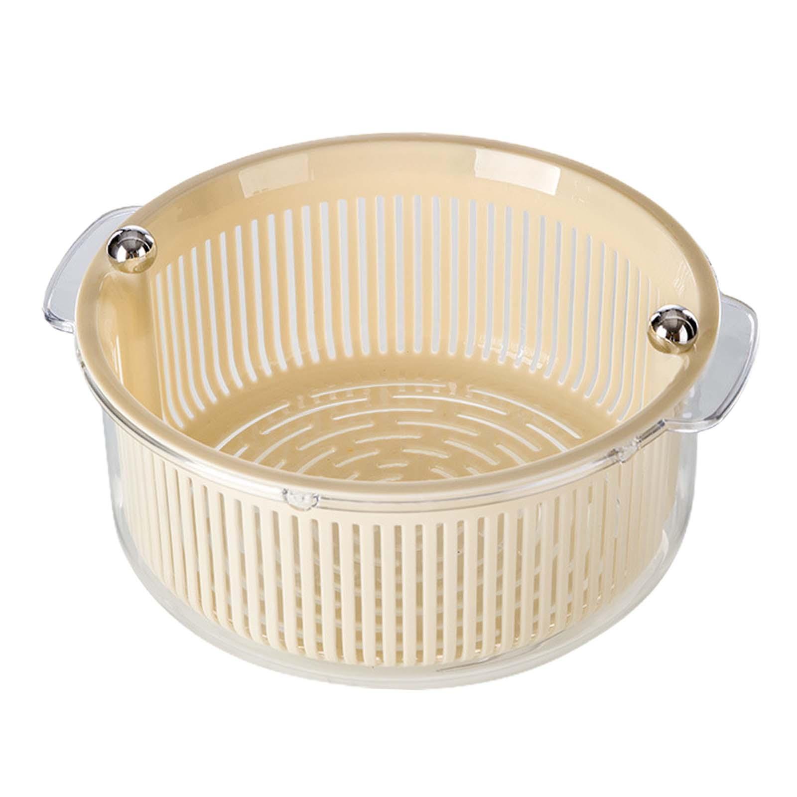 Colander Bowl Strainer 2 in 1 Rotatable Food Strainer Bowl Mixing Bowl Vegetable Washer with Bowl for Draining past Salad