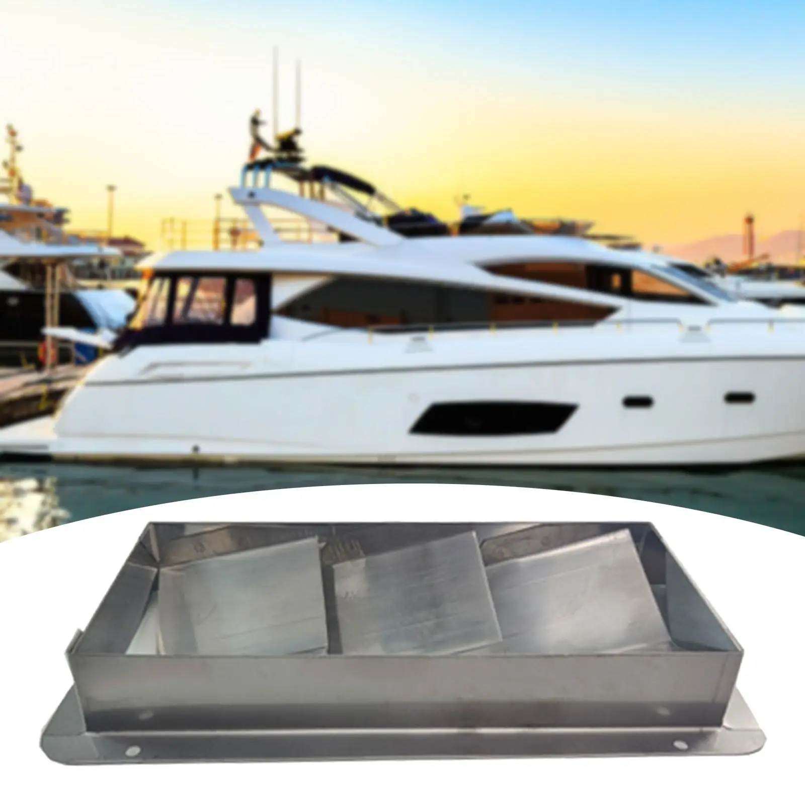Marine Stainless Steel Louvered Vent Flush Mount Air Duct Vent Grill for Yachts Boats Ships Kayaks Caravans