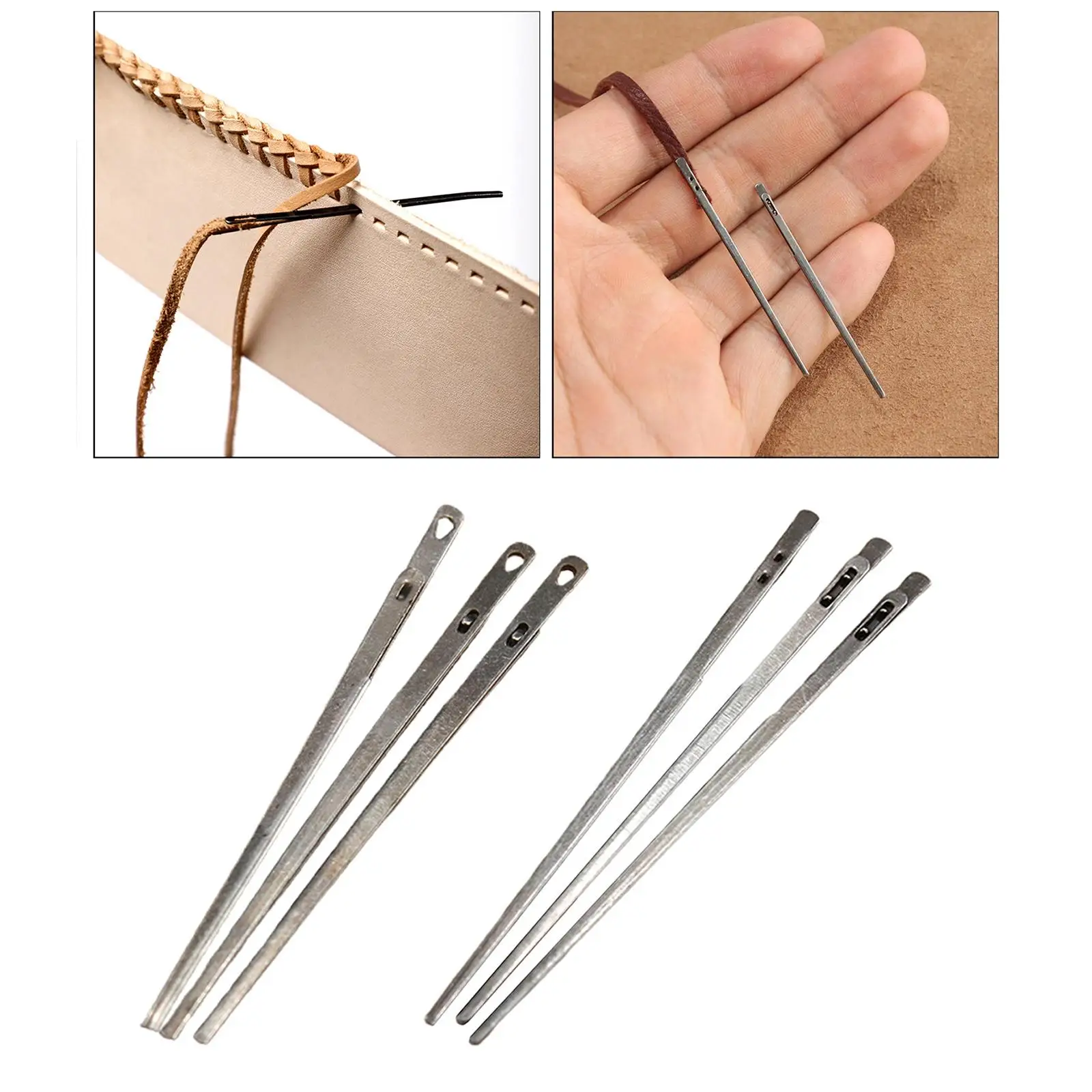 3pcs DIY leather sewing craft tool Hole leather knitting needle double hole leather rope lace needle Hand sewing needle