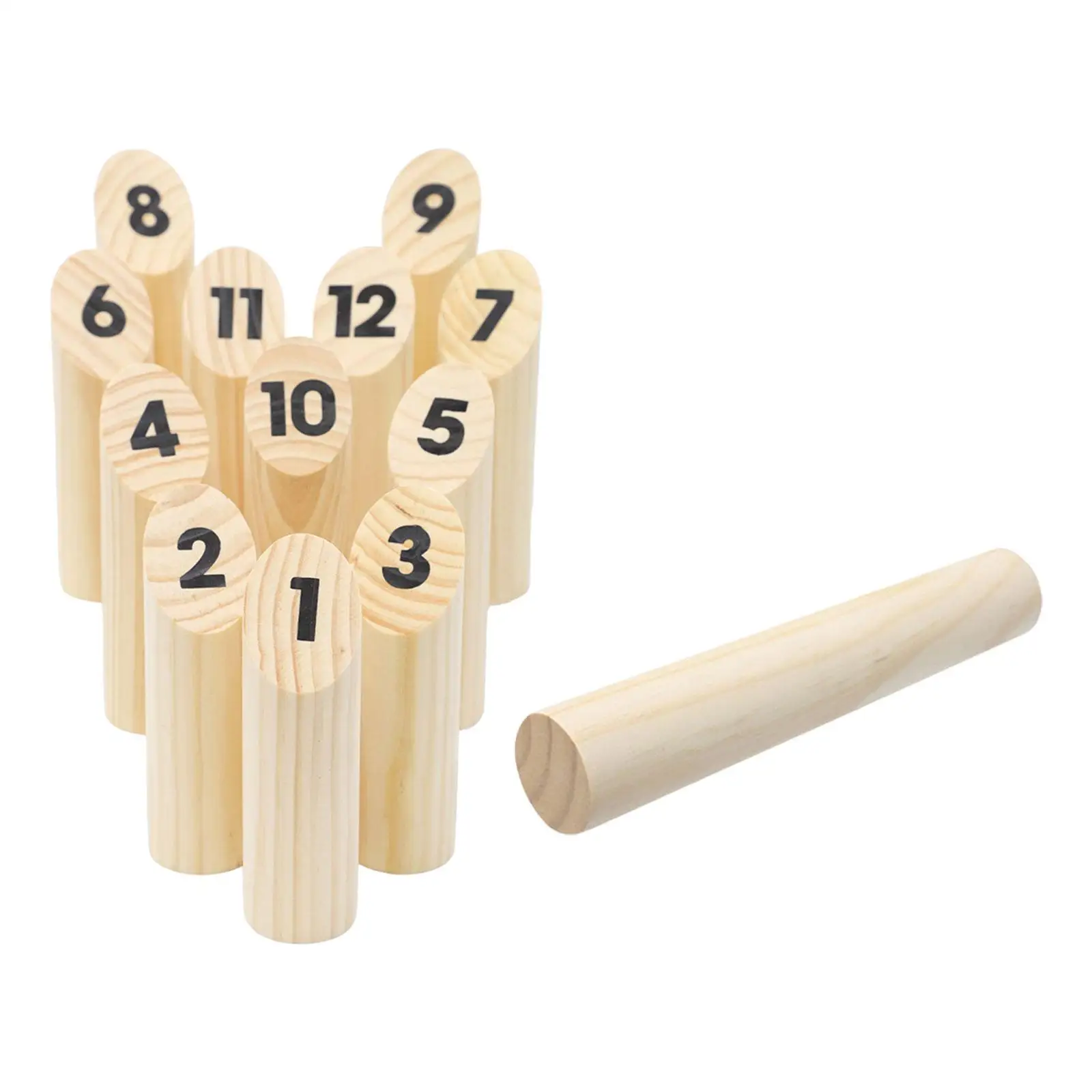 Wood Numbered Block Tossing Game Yard Game Toy Set for Indoor Outdoor Beach party