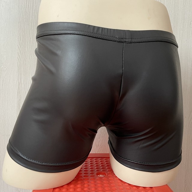 Sexy boxer dos homens de couro pvc underwear men shorts homens pu cintura  baixa masculino cuecas ropa interior hombre 2022 novo - AliExpress